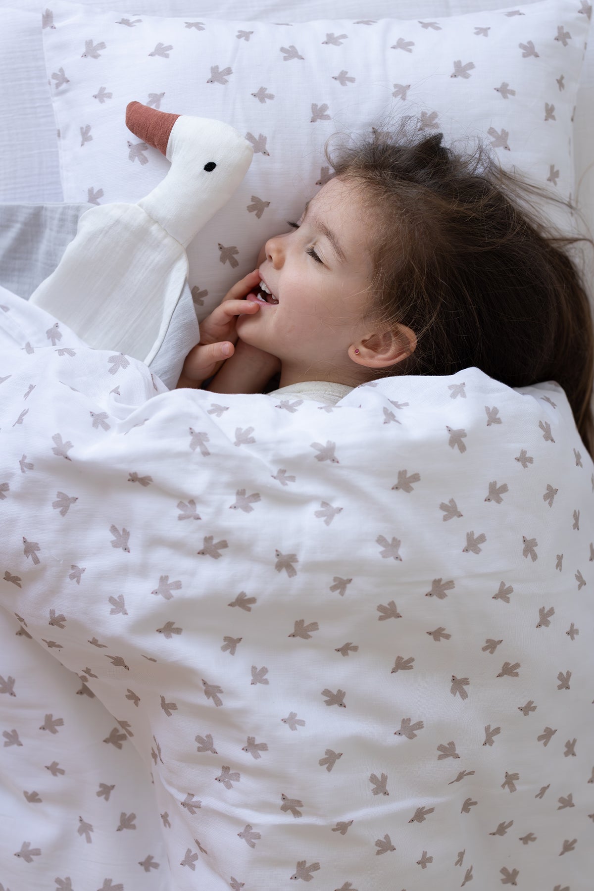 Irya-Birdie Organik Pamuk Müslin çocuk Nevresim Takımı-Çocuk Nevresim Takımı-3-Milagron.com