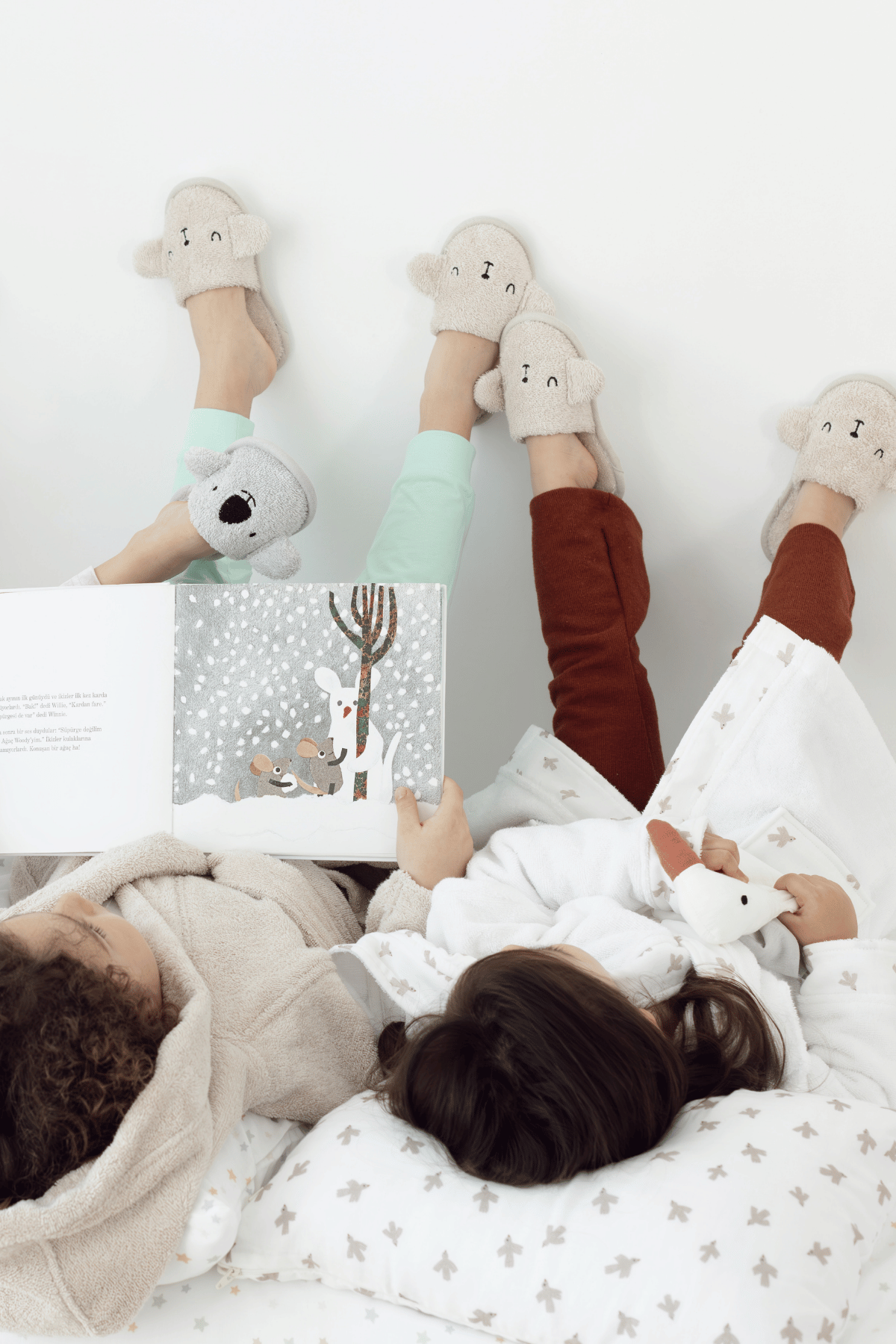 İRYA-Birdie Organik Pamuk Müslin Detaylı Çocuk Bornoz Beyaz-Bornoz-4-Milagron.com