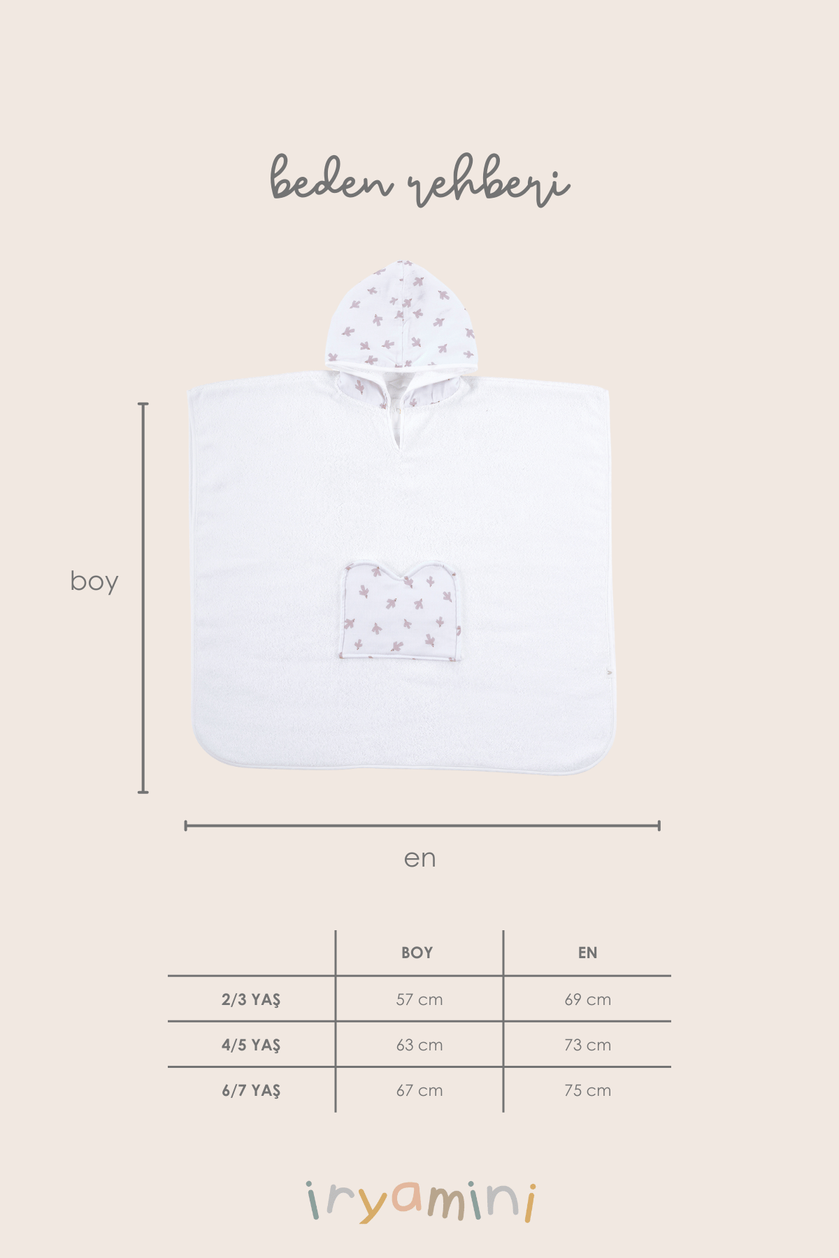 İRYA-Birdie Organik Pamuk Müslin Detaylı Çocuk Panço Beyaz-Panço-5-Milagron.com