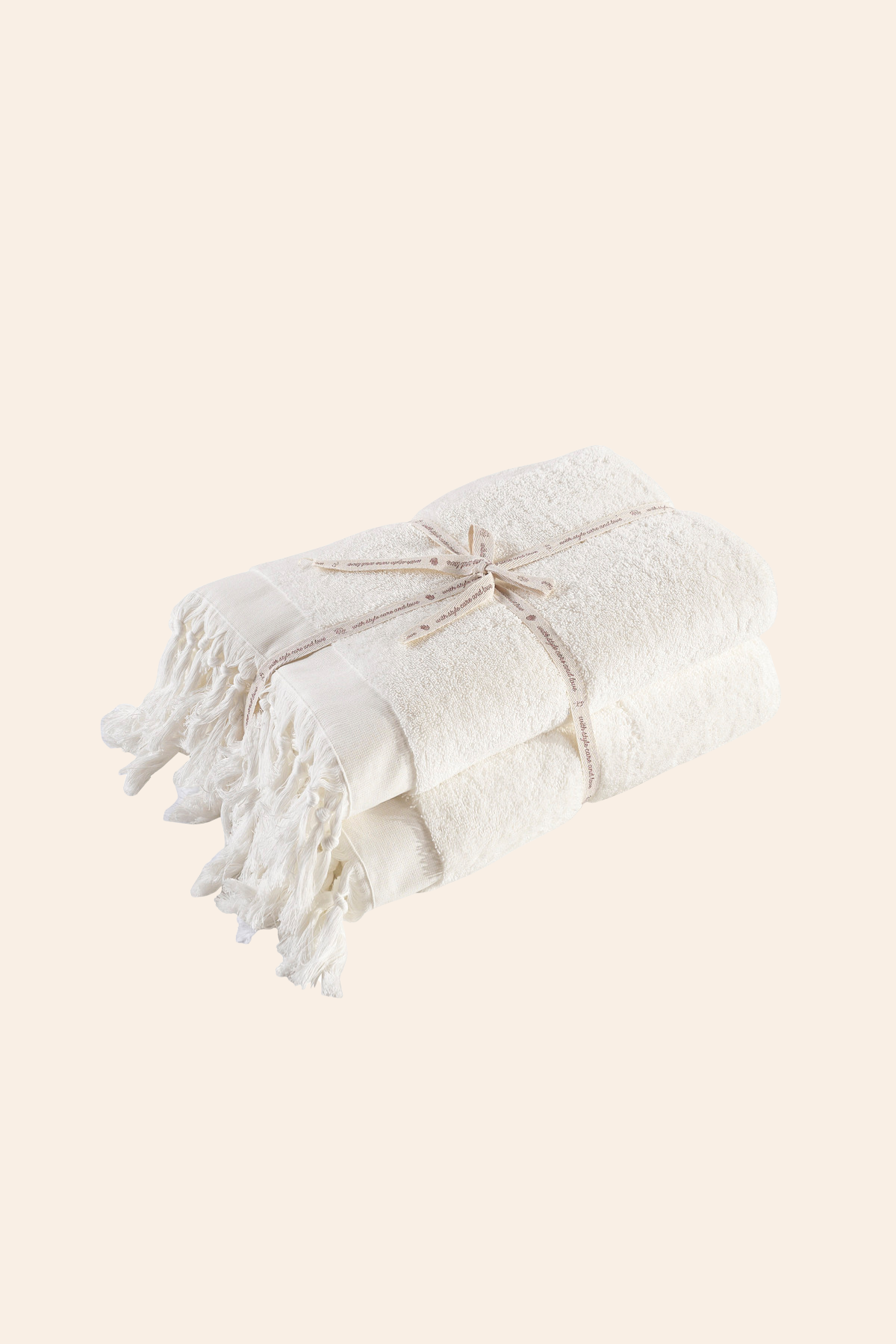 İRYA-Bodrum Banyo Havlusu Seti, Ekru - 2'li, 80x150 Cm-Havlu & Havlu Setleri-2-Milagron.com