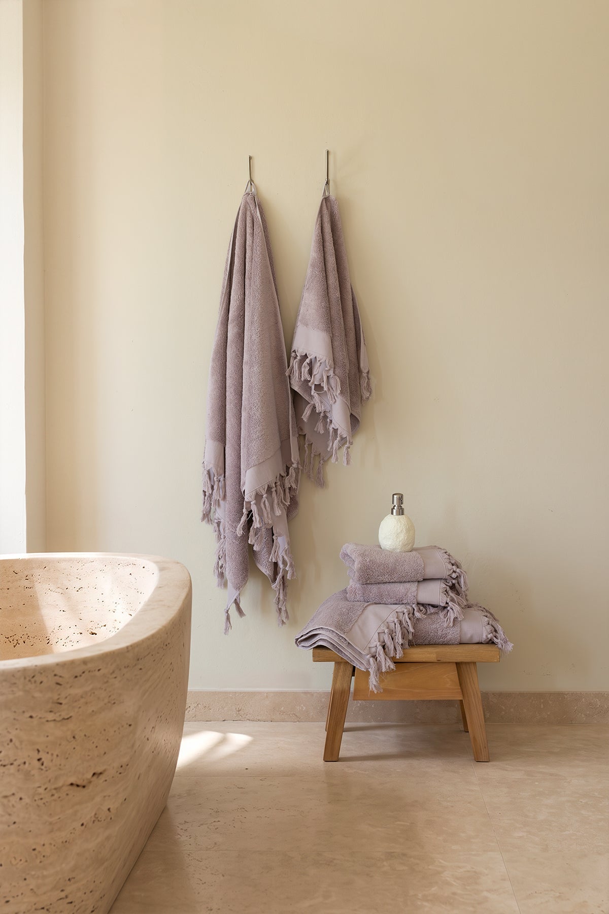 İRYA-Bodrum Banyo Havlusu Seti, Leylak - 2'li, 80x150 Cm-Havlu & Havlu Setleri-3-Milagron.com