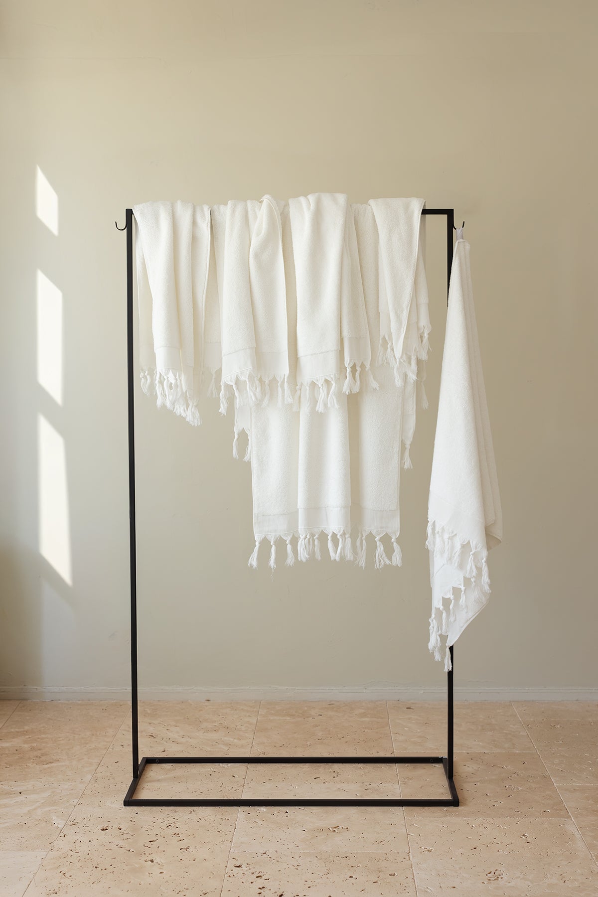İRYA-Bodrum Yüz Havlusu Seti, Ekru - 4'lü, 50x90 Cm-Havlu & Havlu Setleri-3-Milagron.com