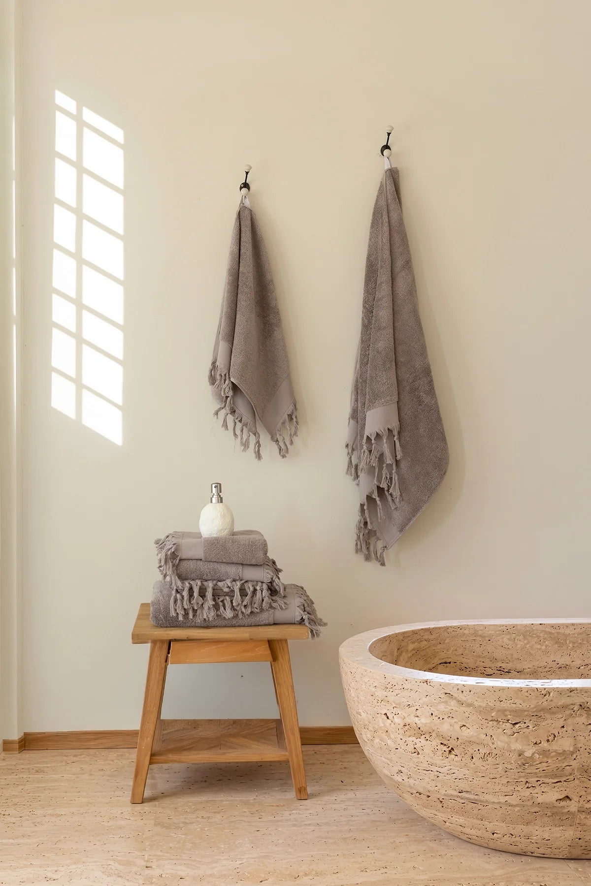 İRYA-Bodrum Yüz Havlusu Seti, Koyu Gri - 4'lü, 50x90 Cm-Havlu & Havlu Setleri-3-Milagron.com