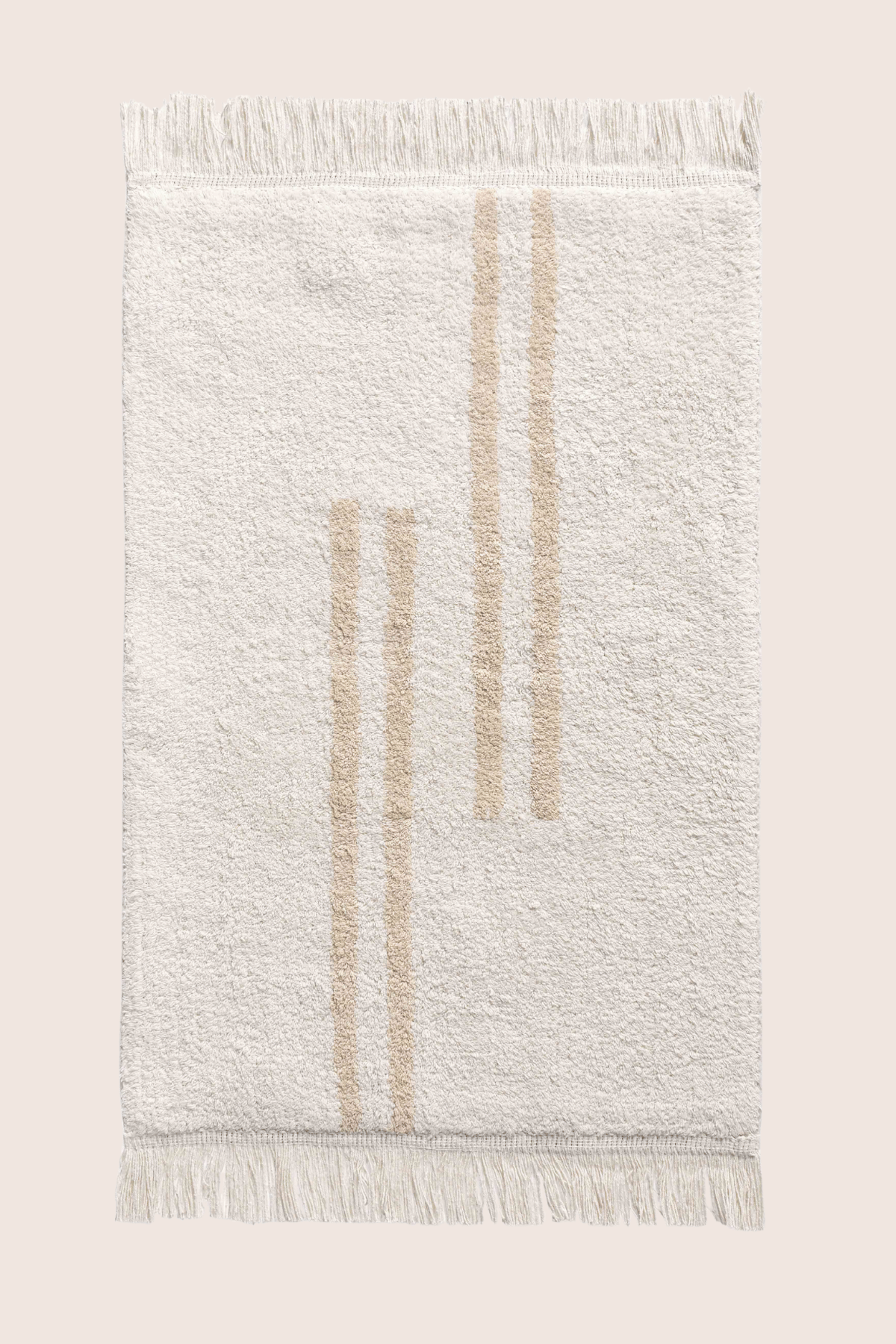 İRYA-Bound Tekli Banyo Paspası %100 Pamuk 50X80 Cm Beyaz-Paspas-6-Milagron.com