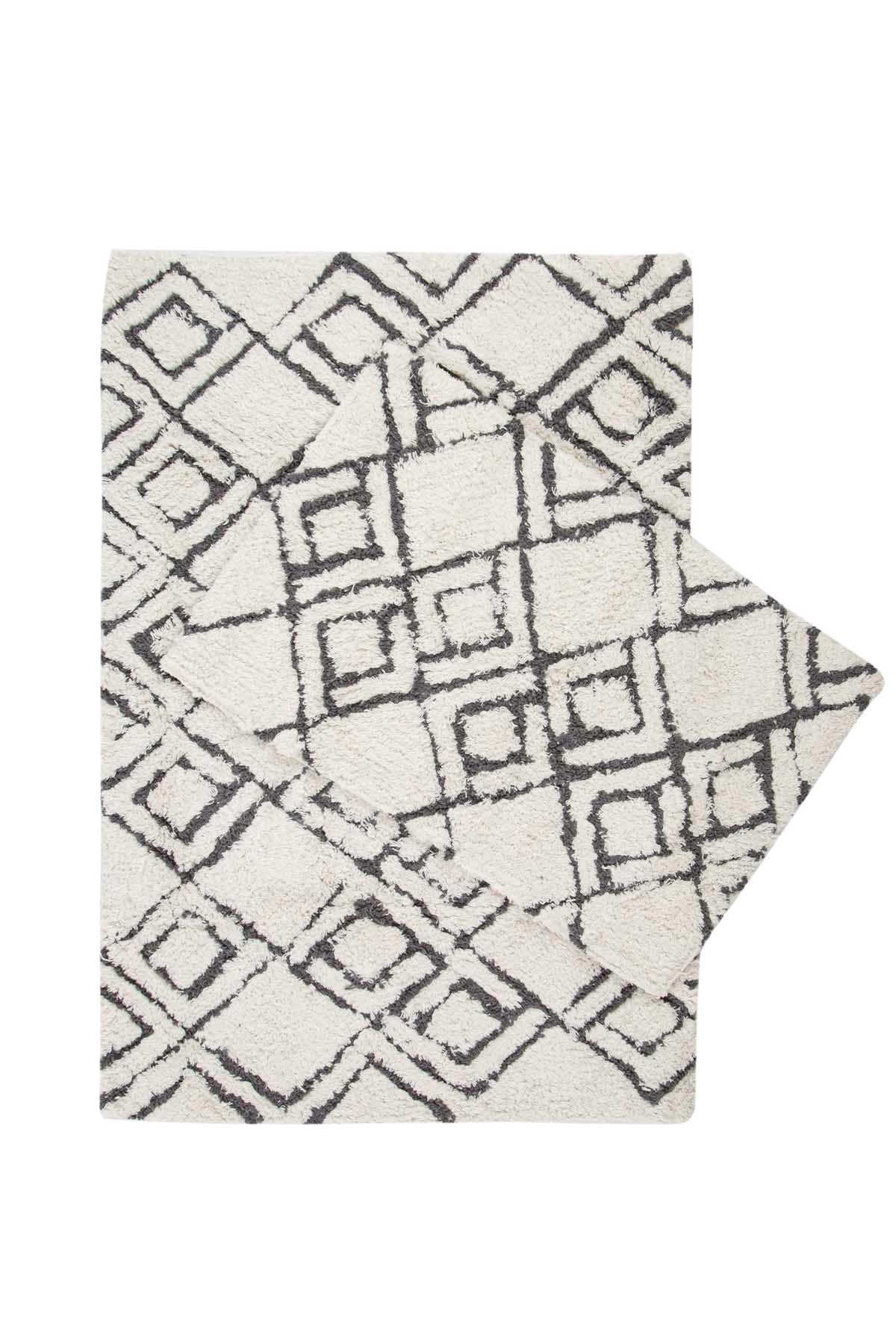 Irya-Cava 2’li Takım Banyo Paspası %100 Pamuk 40x60 + 60x90 Gri-Banyo Paspası-2-Milagron.com