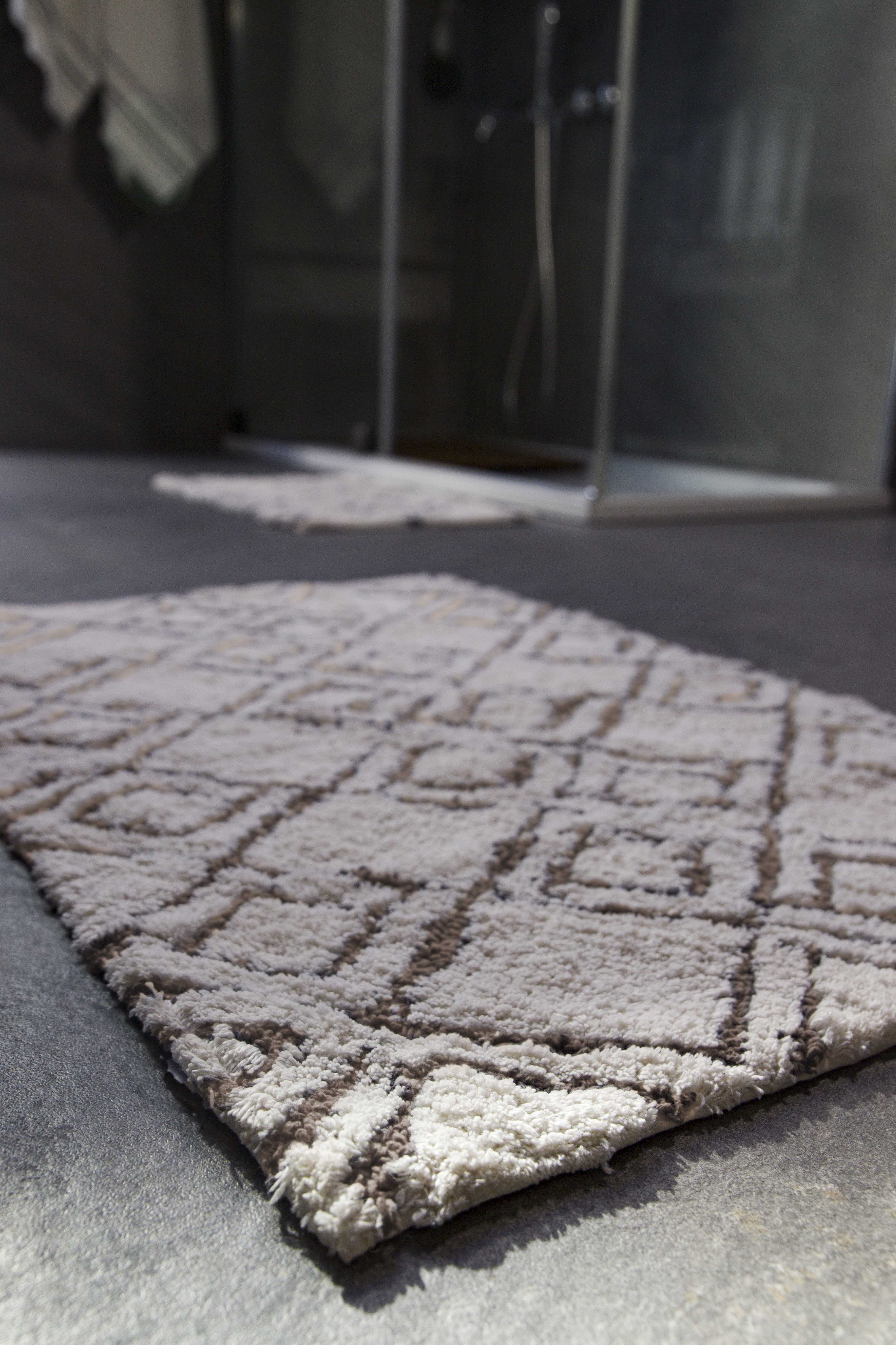 Irya-Cava 2’li Takım Banyo Paspası %100 Pamuk 40x60 + 60x90 Kahverengi-Banyo Paspası-5-Milagron.com