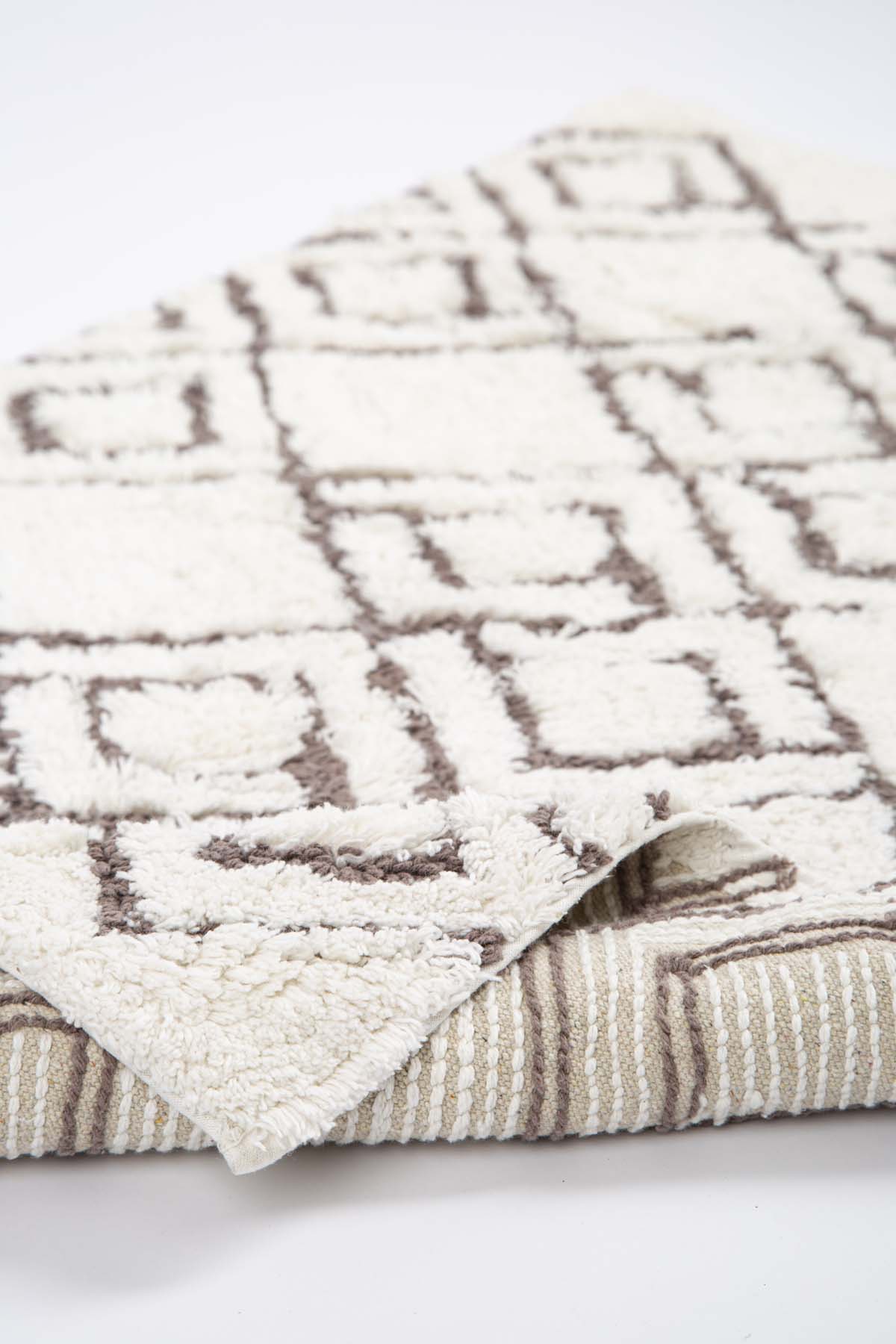 Irya-Cava Tekli Banyo Paspası %100 Pamuk 70x110 Kahverengi-Banyo Paspası-6-Milagron.com