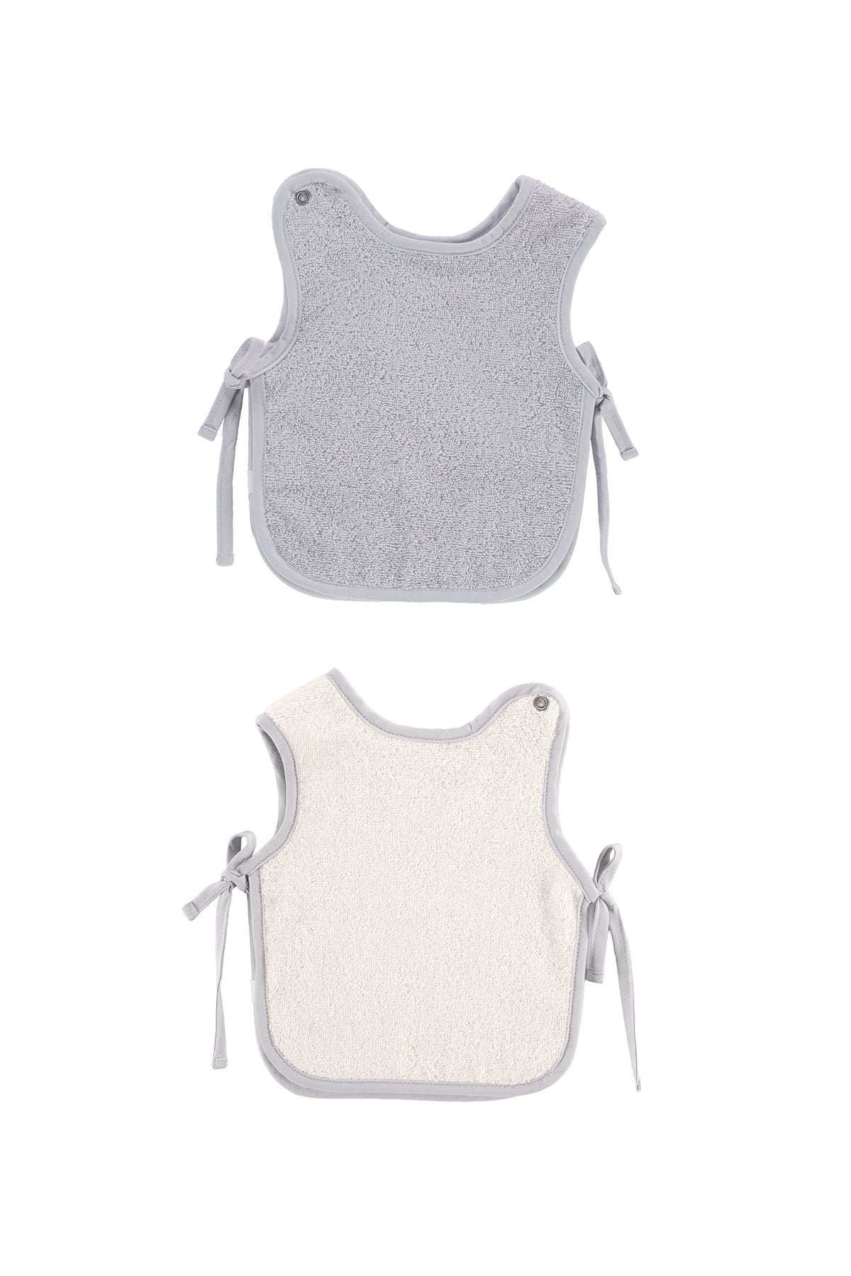 İRYA-Colors Of Joy 2'Li Organik Pamuk Müslin Bebek Önlük Seti Gri-Önlük-6-Milagron.com