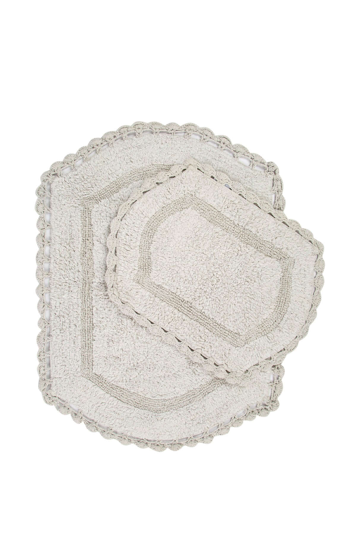 Irya-Dale 2’li Takım Banyo Paspası %100 Pamuk 40x60 + 60x90 Gri-Banyo Paspası-2-Milagron.com