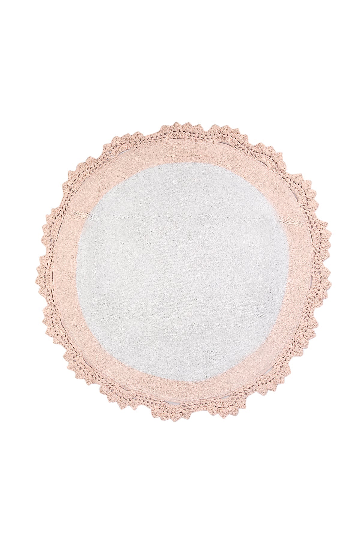 İRYA-Doreen Yuvarlak Banyo Paspası %100 Pamuk 90X90 Pembe-Paspas-4-Milagron.com