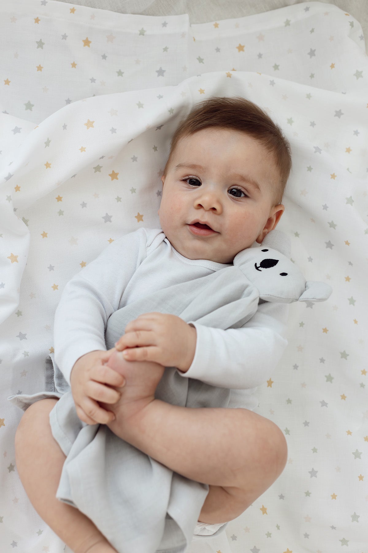 İRYA-Dreamer Organik Pamuk 2 Katlı Müslin Örtü Beyaz 100X100-Müslin Örtü-1-Milagron.com