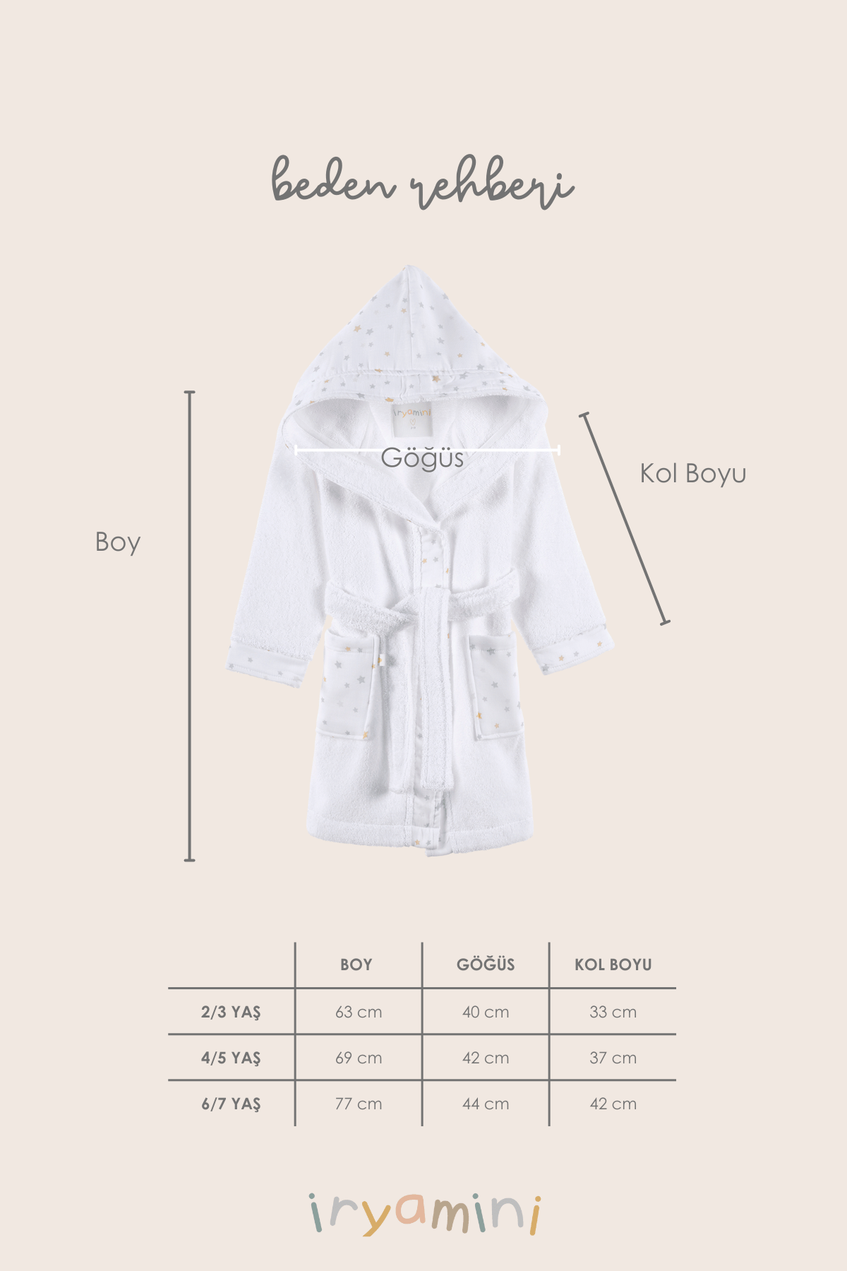 Irya-Dreamer Organik Pamuk Müslin Detaylı çocuk Bornoz Beyaz-Çocuk Bornozu-5-Milagron.com