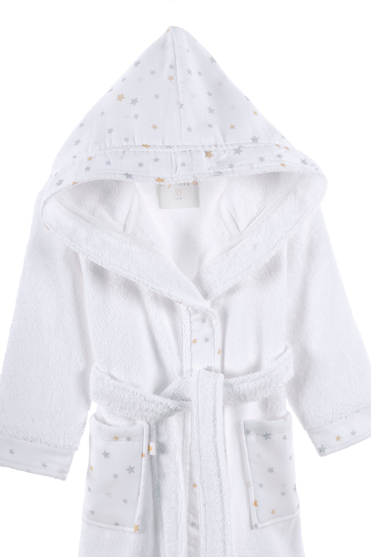 Irya-Dreamer Organik Pamuk Müslin Detaylı çocuk Bornoz Beyaz-Çocuk Bornozu-6-Milagron.com