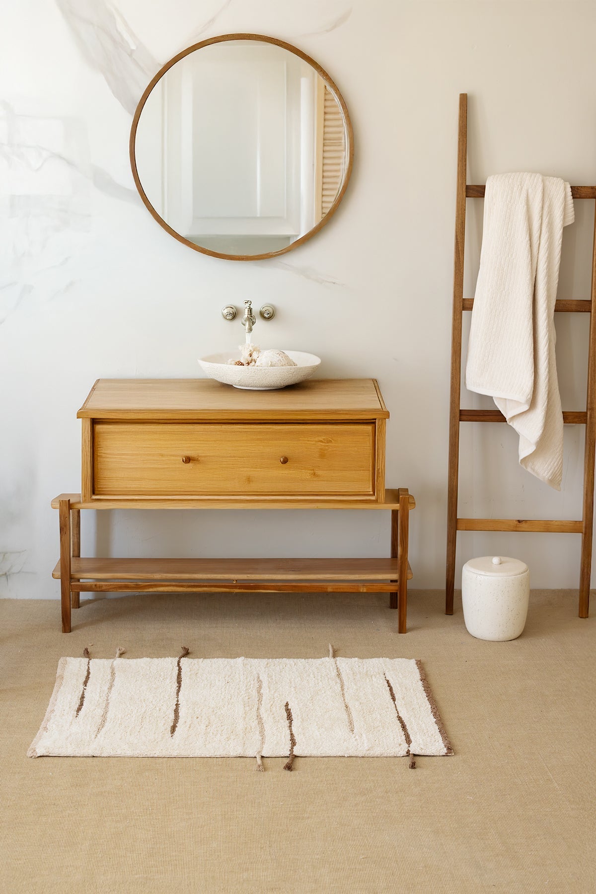 İRYA-Earth Tekli Banyo Paspası %100 Pamuk 50X80 Cm Kahverengi-Paspas-2-Milagron.com