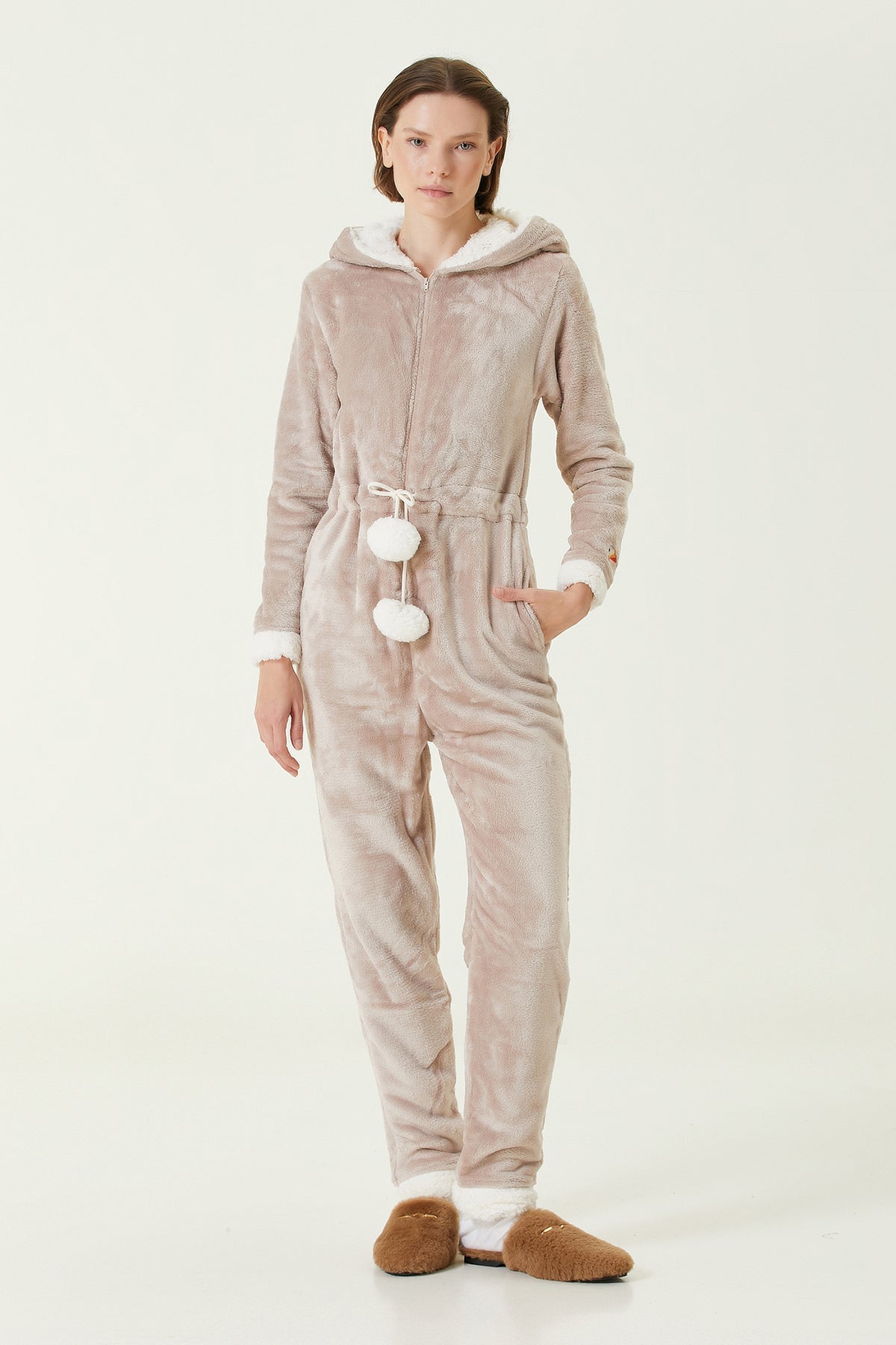 Irya-Es Parla Lole Tulum Bej-Giyilebilir Battaniye-1-Milagron.com