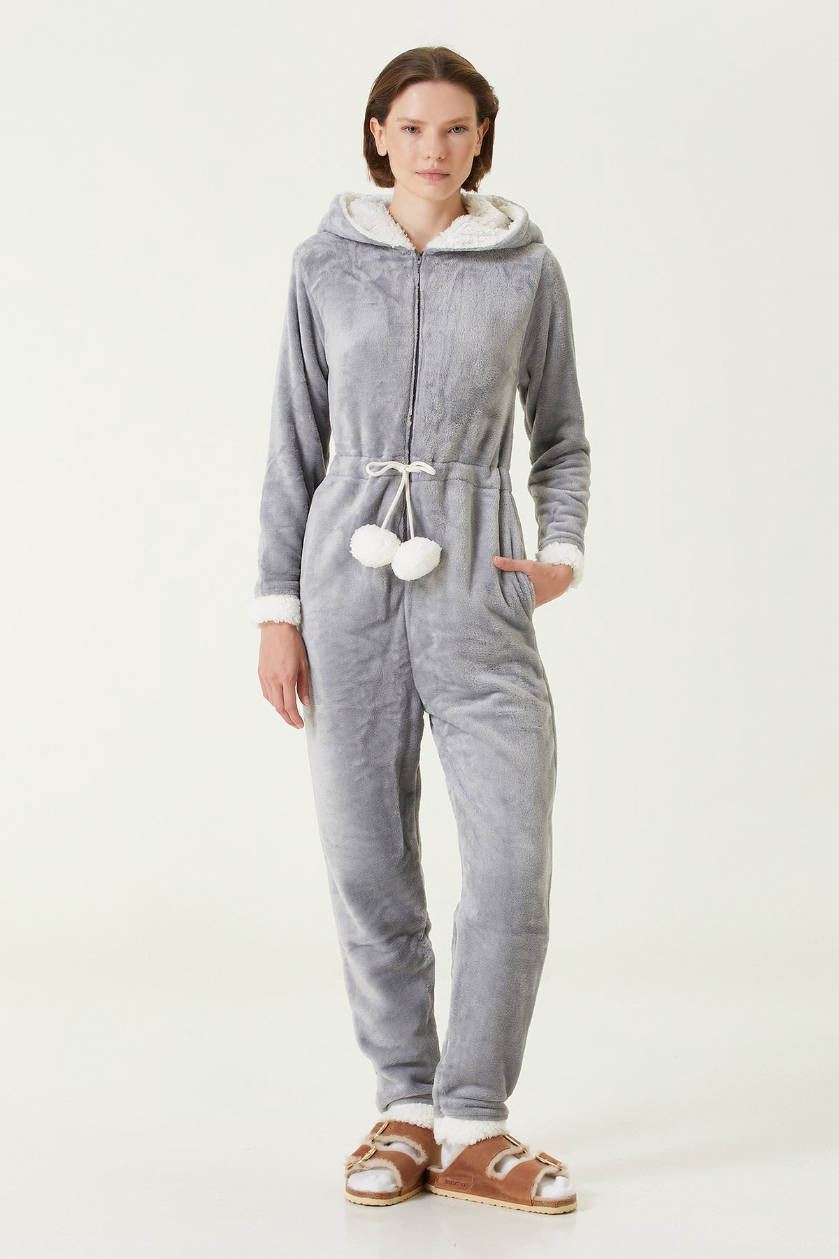 Irya-Es Parla Lole Tulum Gri-Giyilebilir Battaniye-2-Milagron.com