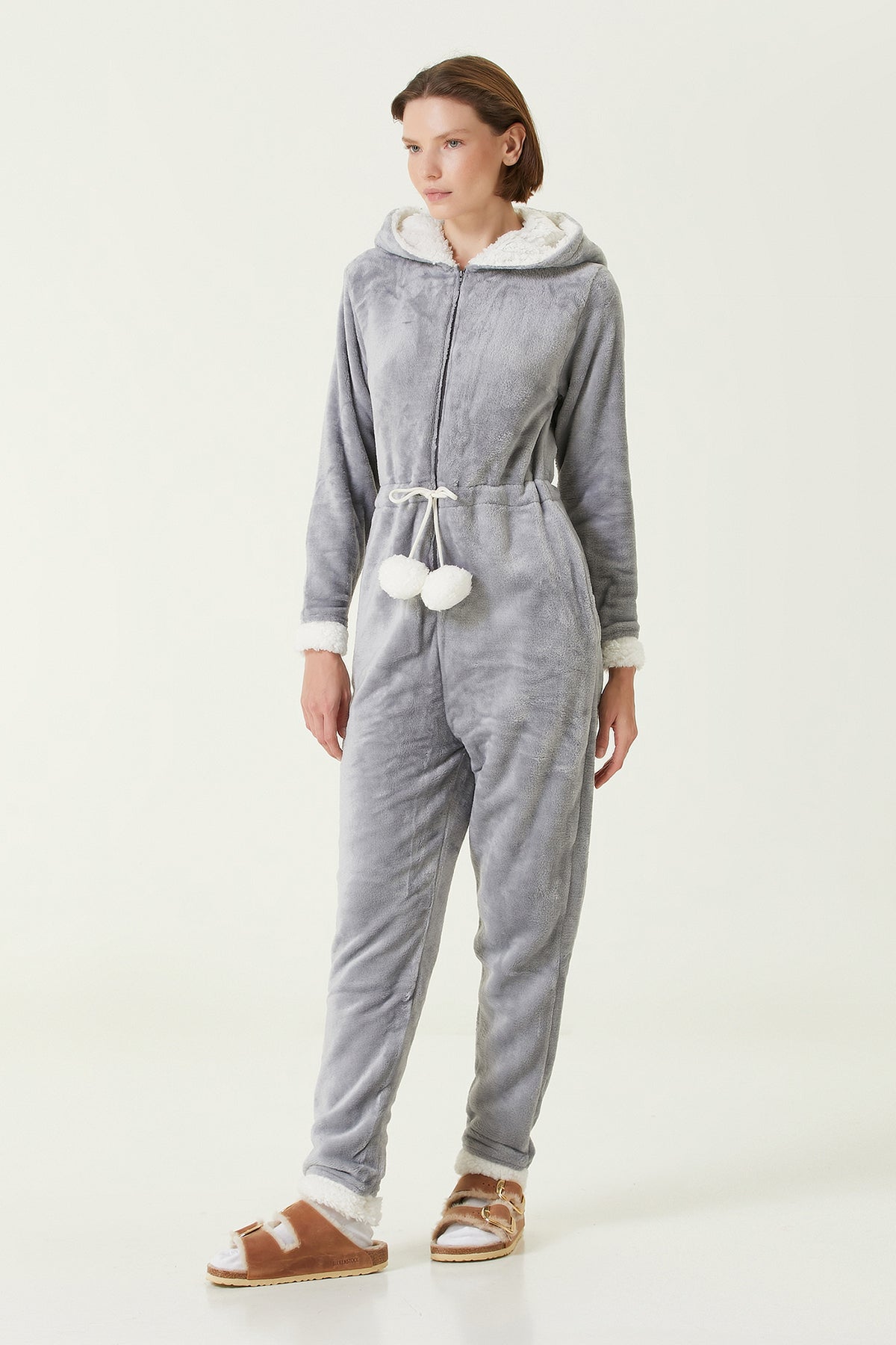 Irya-Es Parla Lole Tulum Gri-Giyilebilir Battaniye-3-Milagron.com