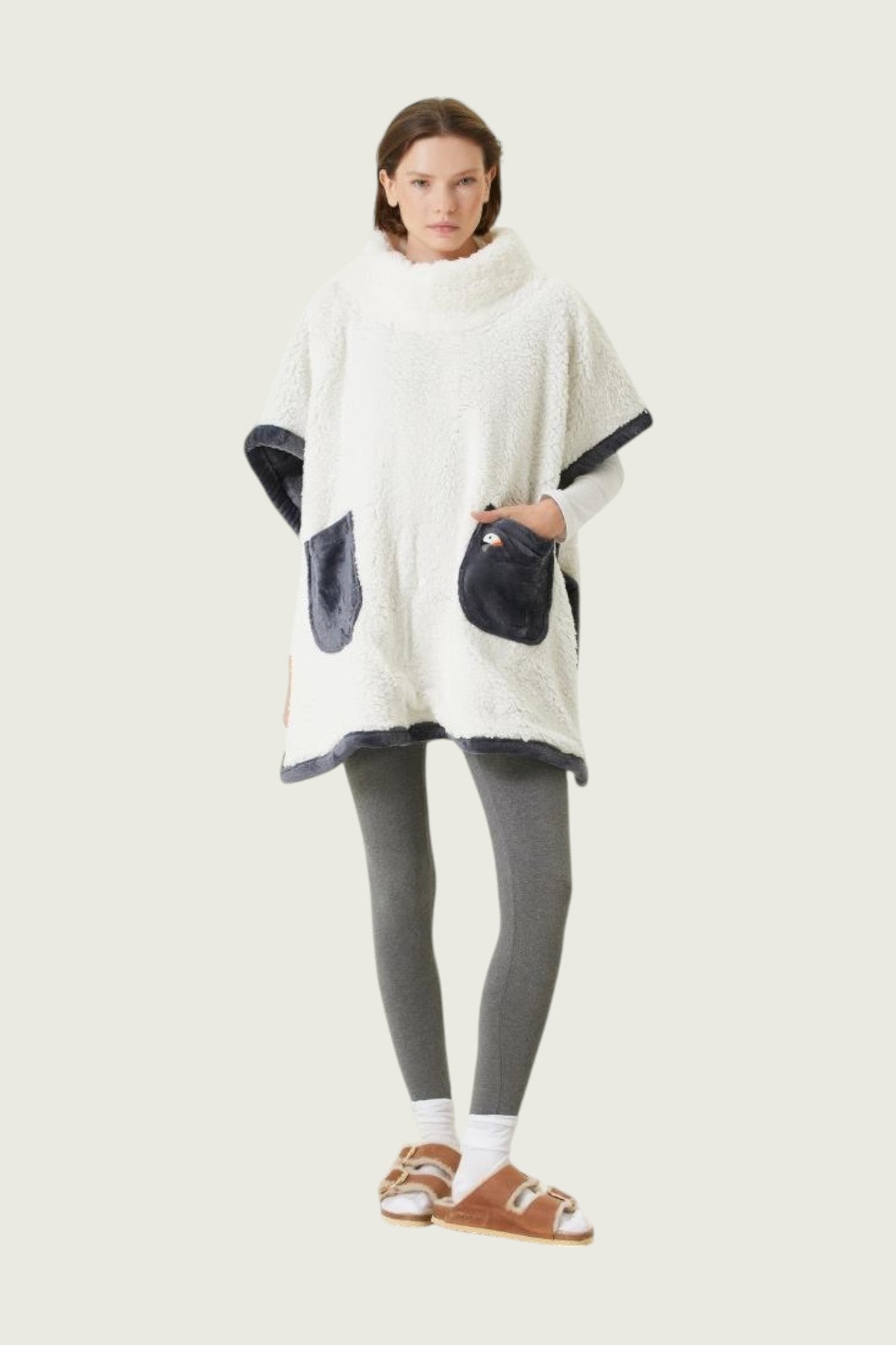 Irya-Es Parla Sierra Panço Antrasit Oversize-Giyilebilir Battaniye-1-Milagron.com