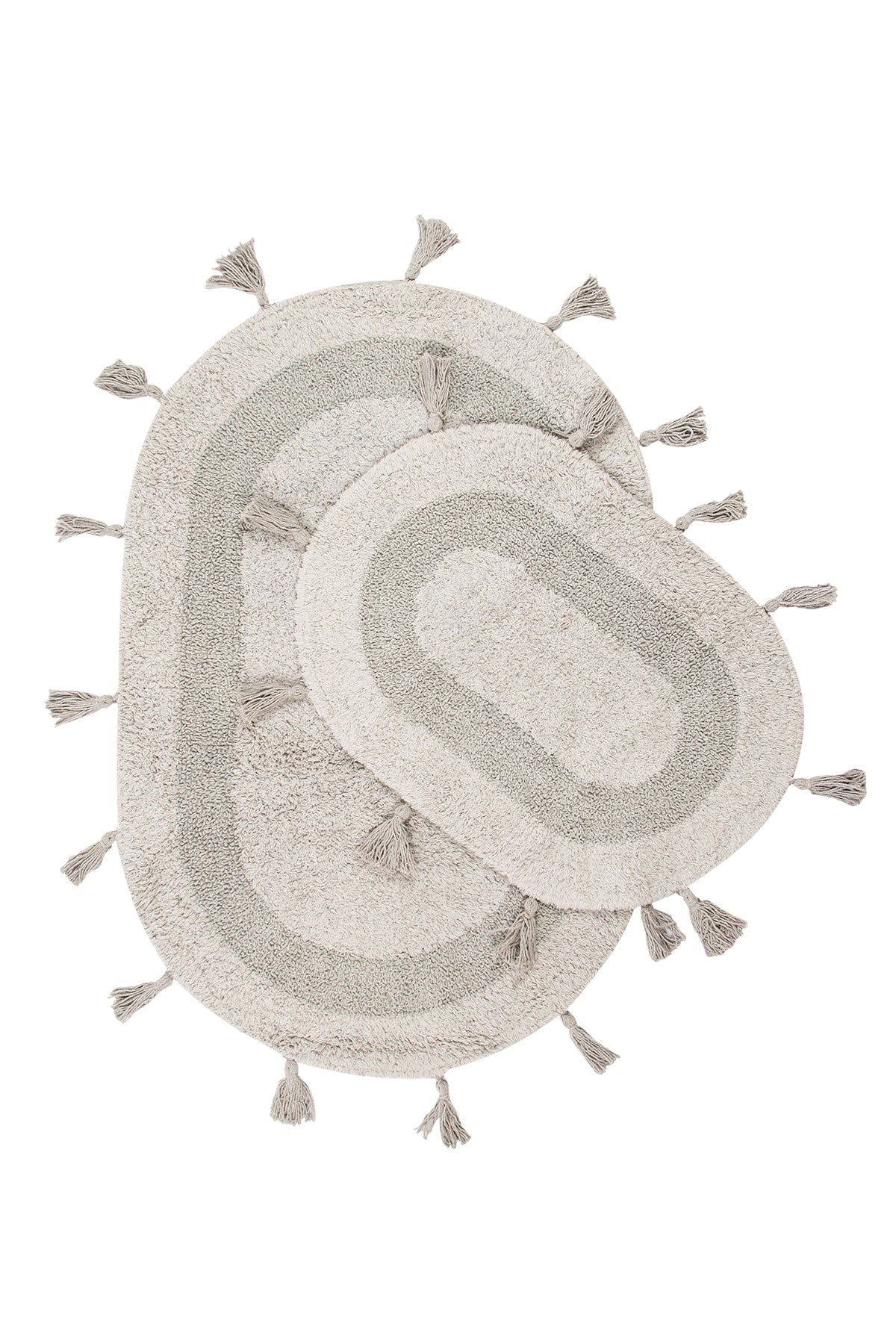 Irya-Hana 2’li Takım Banyo Paspası %100 Pamuk 40x60 + 60x90 Gri-Banyo Paspası-2-Milagron.com