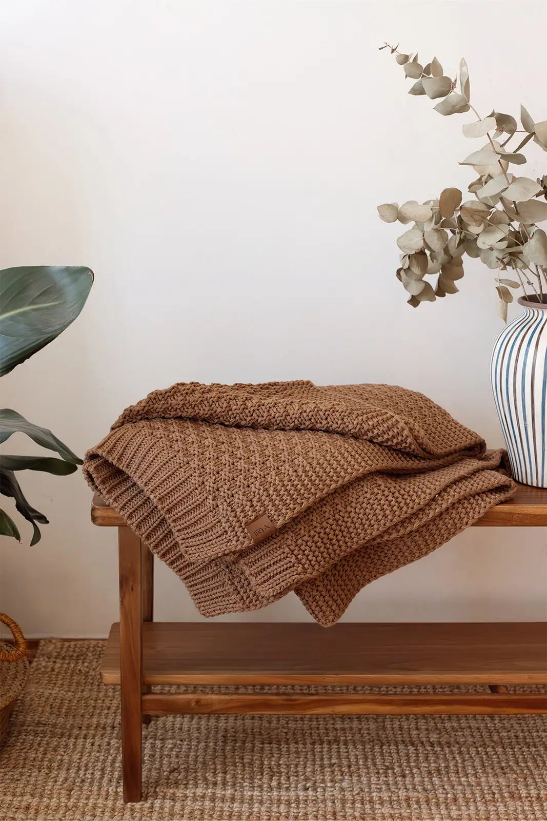 İRYA-Hazel Örme Battaniye 130X170 Kahverengi-Battaniye-3-Milagron.com