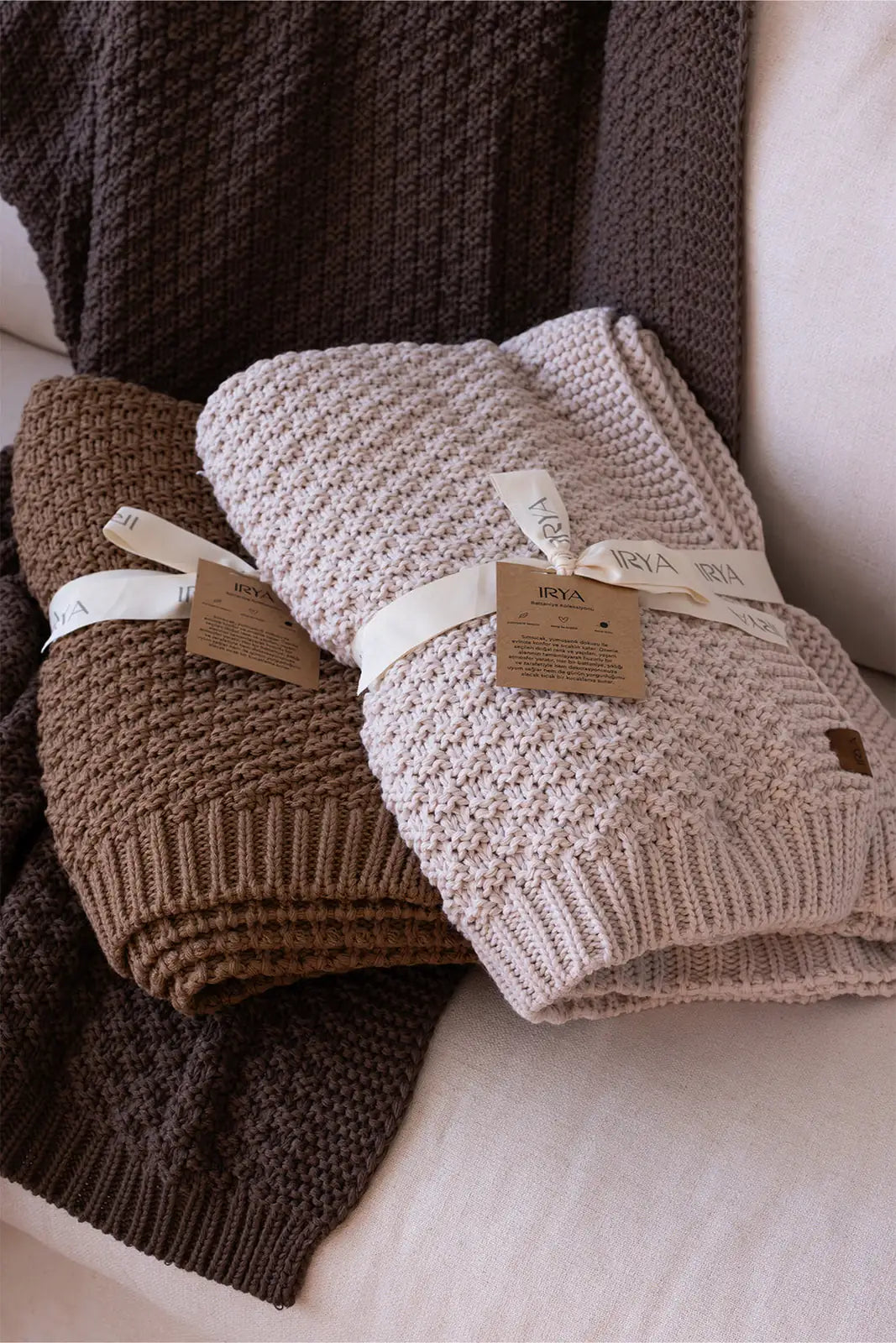 İRYA-Hazel Örme Battaniye 130X170 Kahverengi-Battaniye-7-Milagron.com