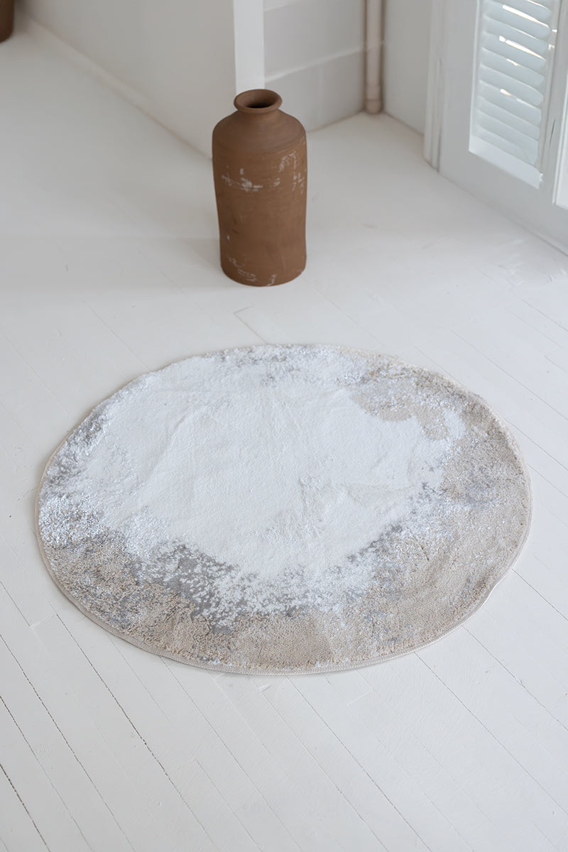 Irya-Hypnos Yuvarlak Banyo Paspası 70x70 Bej-Banyo Paspası-1-Milagron.com