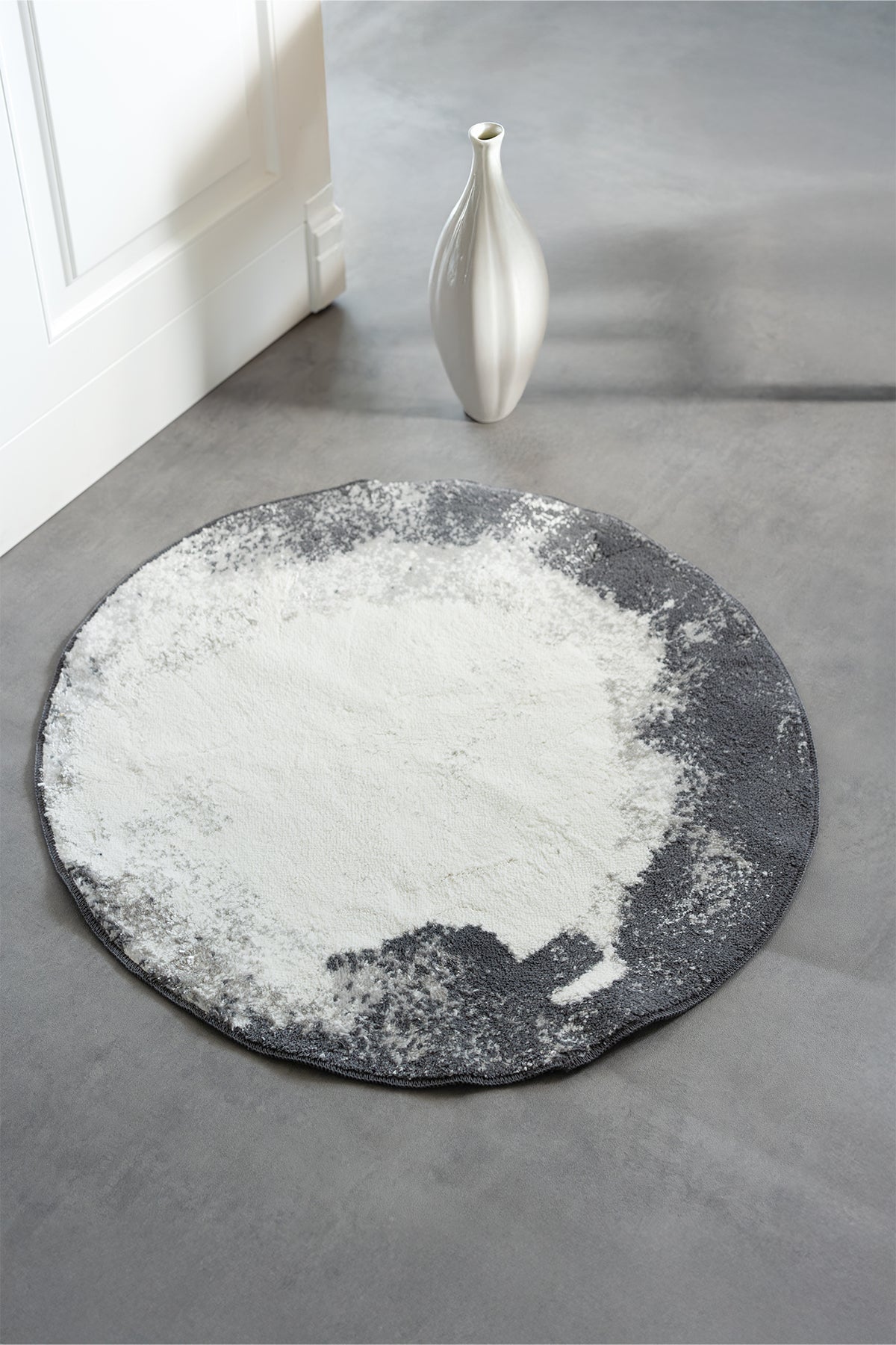 Irya-Hypnos Yuvarlak Banyo Paspası 70x70 Koyu Gri-Banyo Paspası-1-Milagron.com