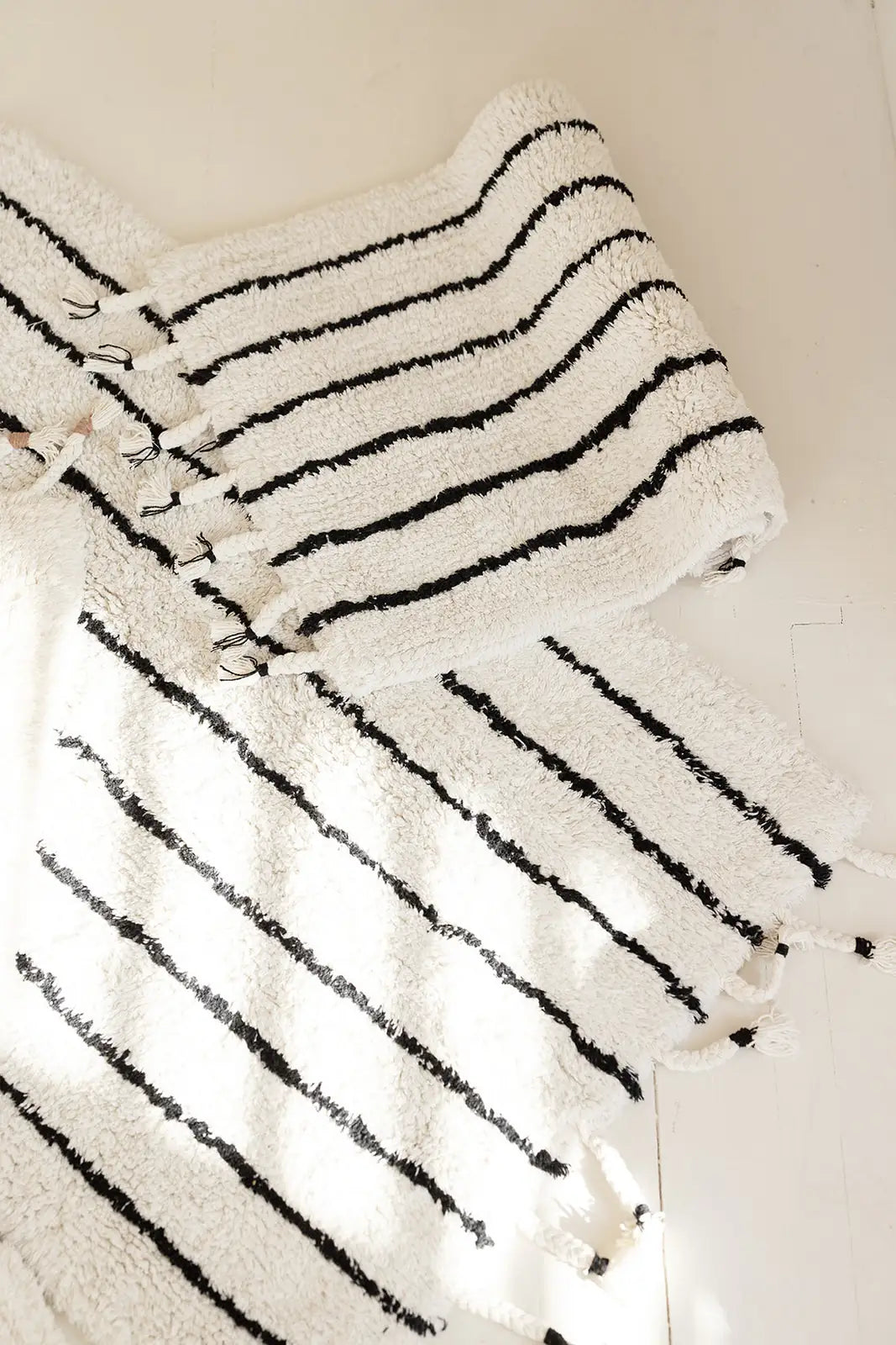 İRYA-In Lines 2’Li Takım Banyo Paspası %100 Pamuk 40X60 + 60X90 Siyah Çizgili-Paspas-4-Milagron.com