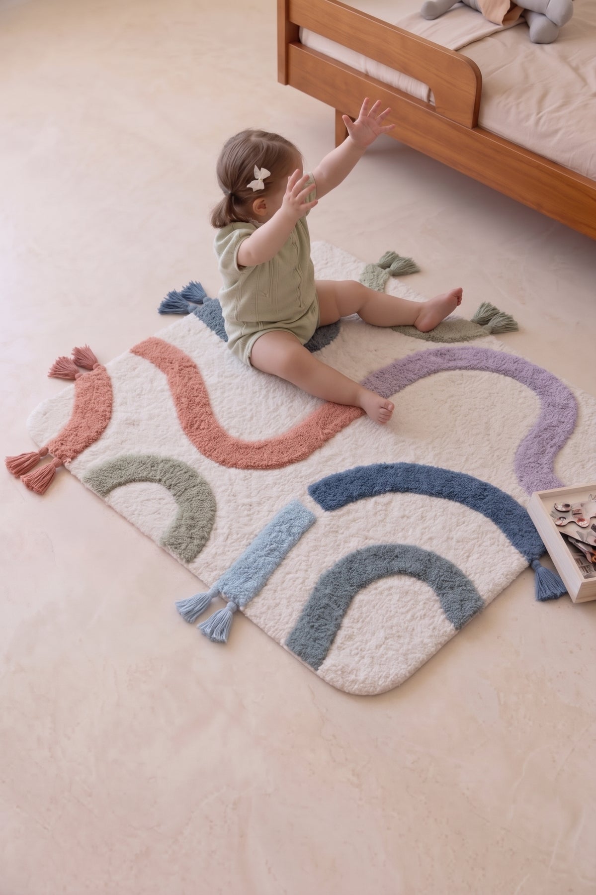 Journey Kare %100 Pamuk Banyo Paspası 90X90 Cm Multicolor