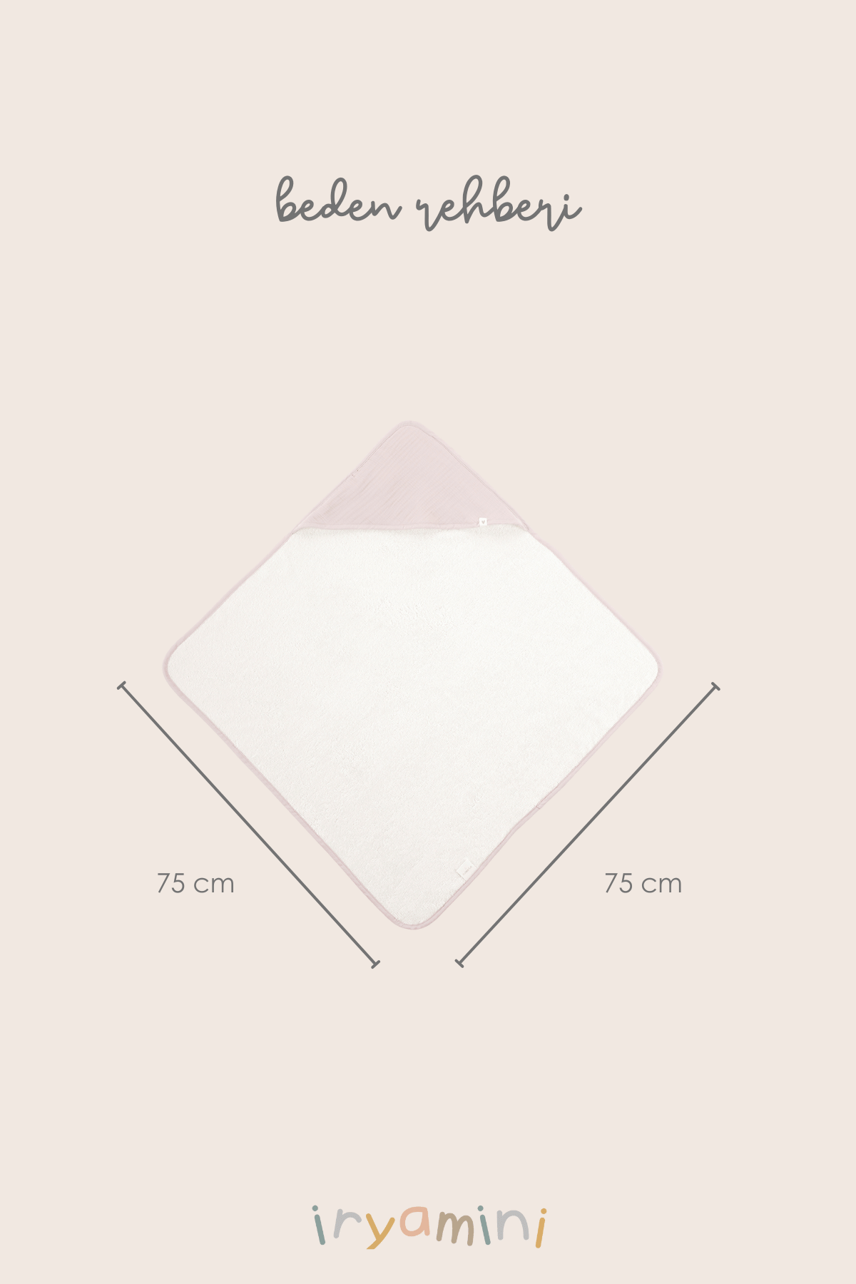 İRYA-Joy Of Colors Organik Pamuk Müslin Bebek Kundak Bej 75X75-Kundak-5-Milagron.com