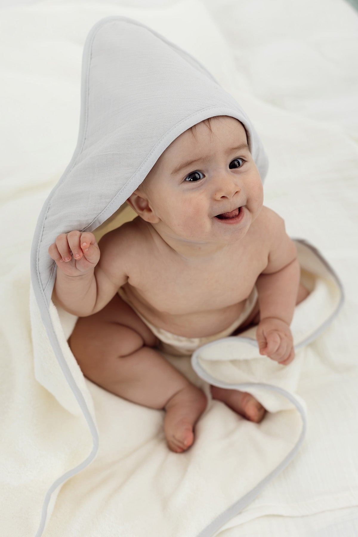 Irya-Joy Of Colors Organik Pamuk Müslin Bebek Kundak Gri 75x75-Kundak-1-Milagron.com