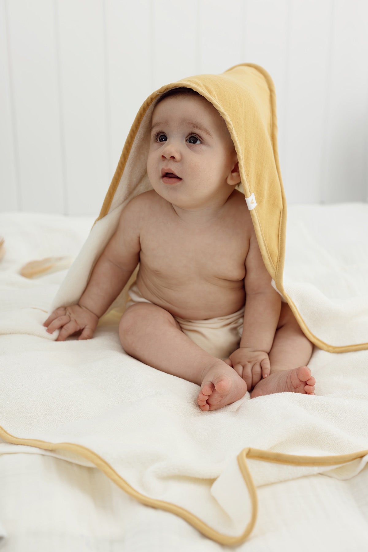 İRYA-Joy Of Colors Organik Pamuk Müslin Bebek Kundak Hardal 75X75-Kundak-1-Milagron.com