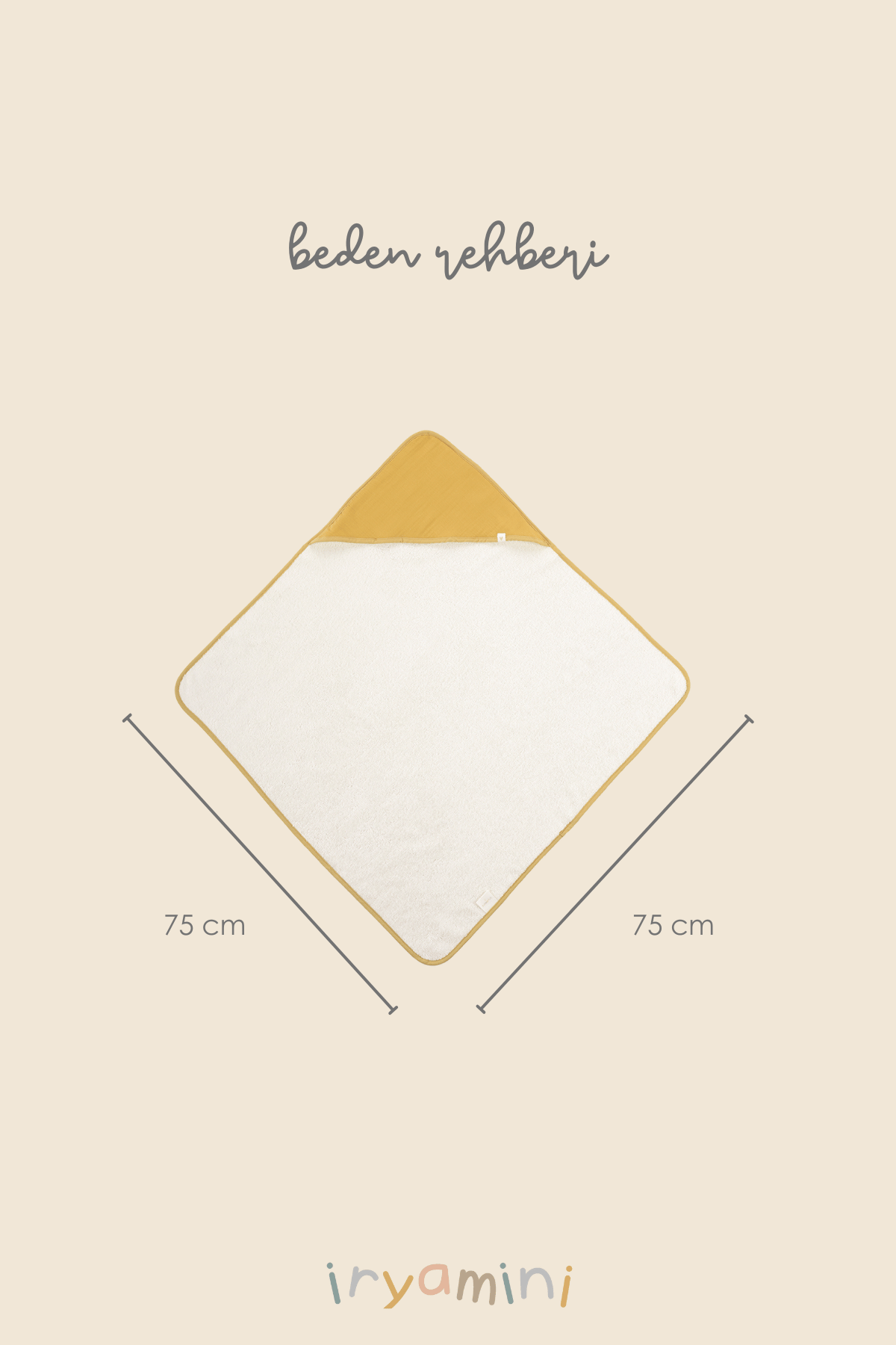 İRYA-Joy Of Colors Organik Pamuk Müslin Bebek Kundak Hardal 75X75-Kundak-4-Milagron.com