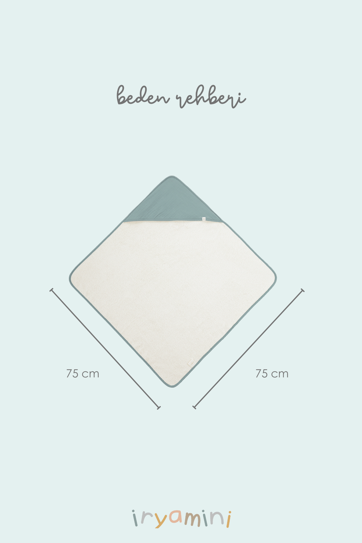 İRYA-Joy Of Colors Organik Pamuk Müslin Bebek Kundak Mint 75X75-Kundak-3-Milagron.com