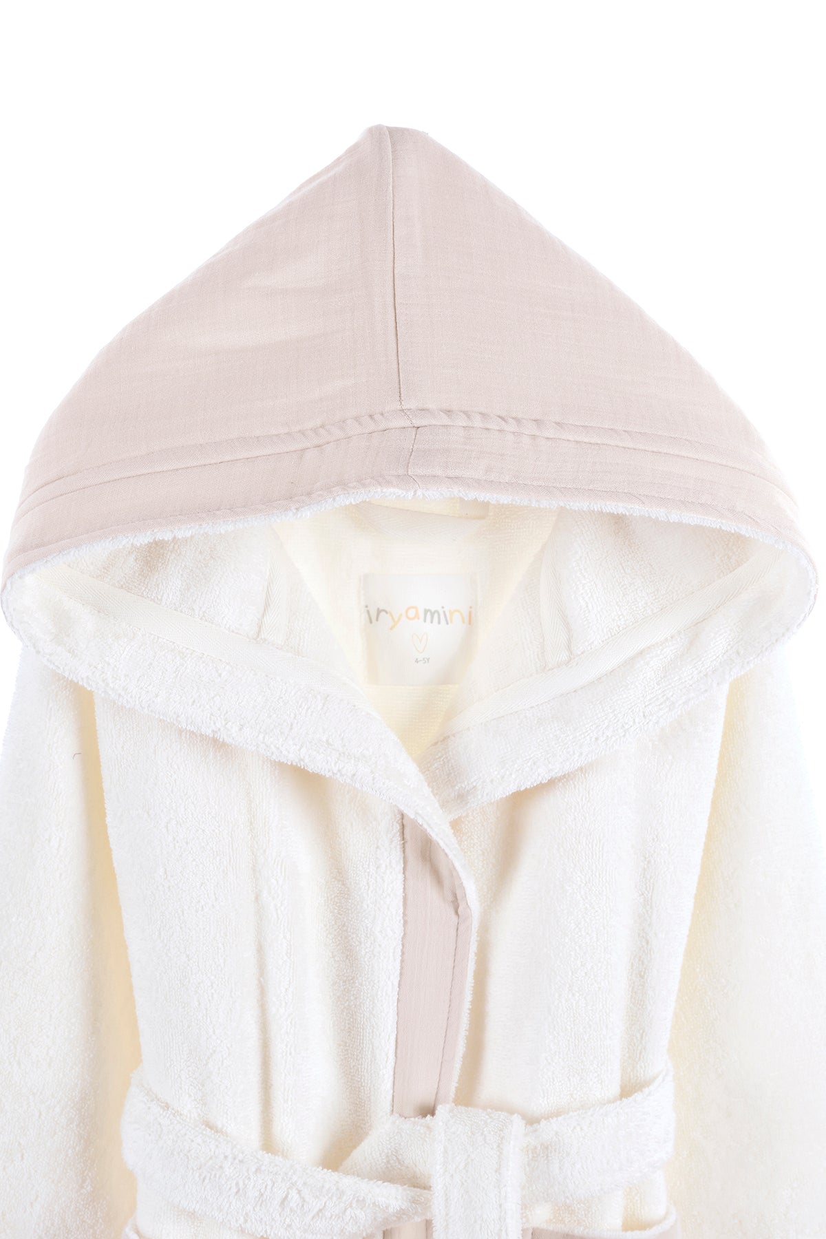 Irya-Joy Of Colors Organik Pamuk Müslin Detaylı çocuk Bornoz Bej-Çocuk Bornozu-4-Milagron.com