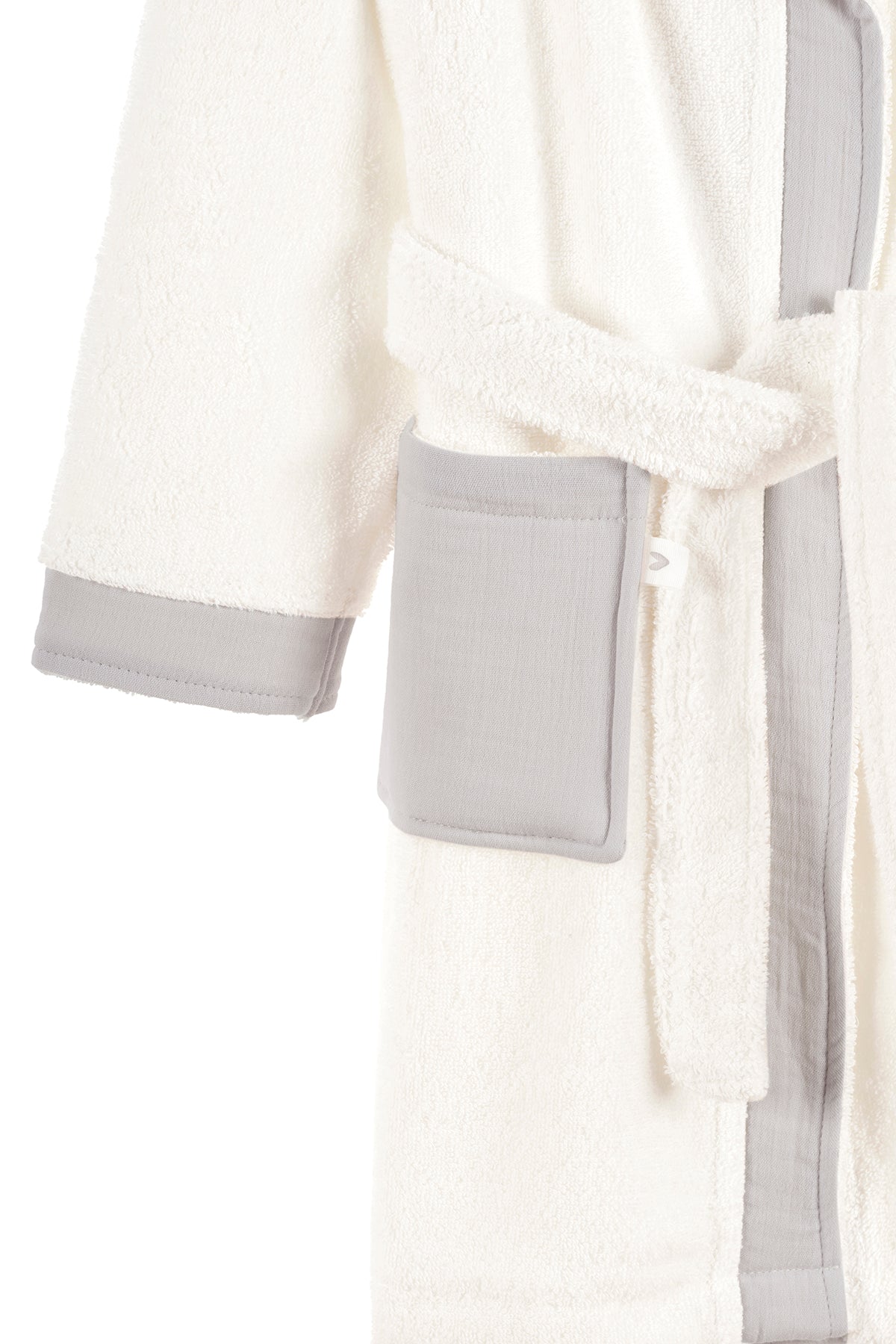 Irya-Joy Of Colors Organik Pamuk Müslin Detaylı çocuk Bornoz Gri-Çocuk Bornozu-5-Milagron.com