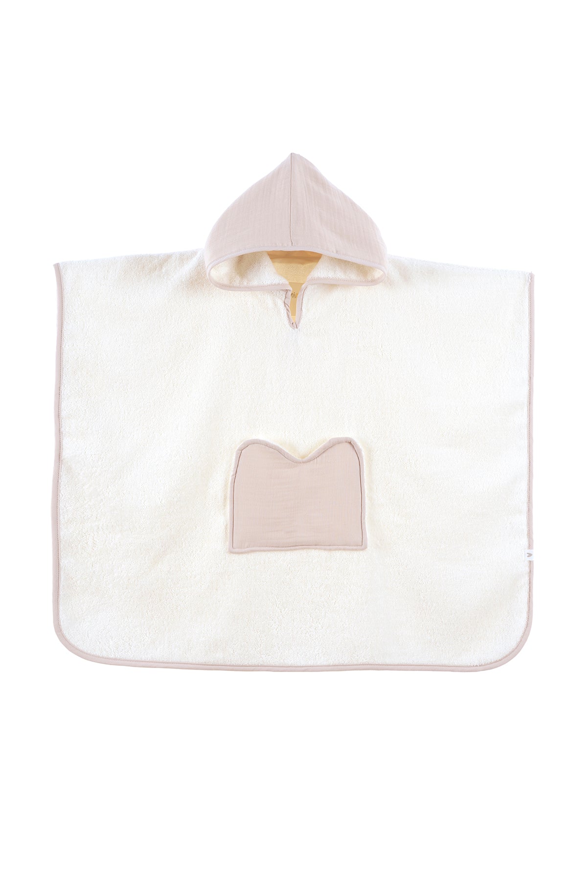 Irya-Joy Of Colors Organik Pamuk Müslin Detaylı çocuk Panço Bej-Çocuk Pançosu-2-Milagron.com