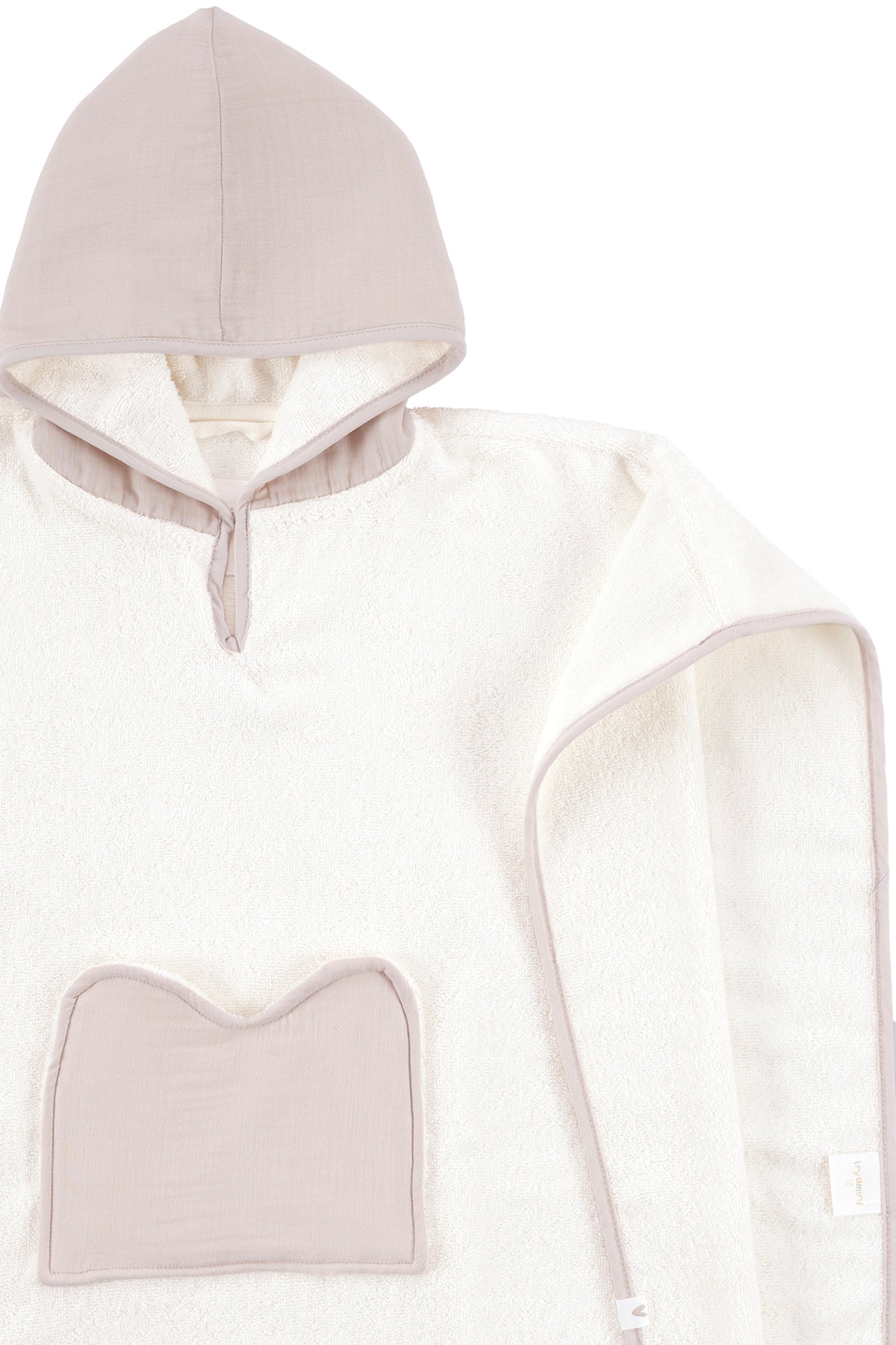 Irya-Joy Of Colors Organik Pamuk Müslin Detaylı çocuk Panço Bej-Çocuk Pançosu-7-Milagron.com