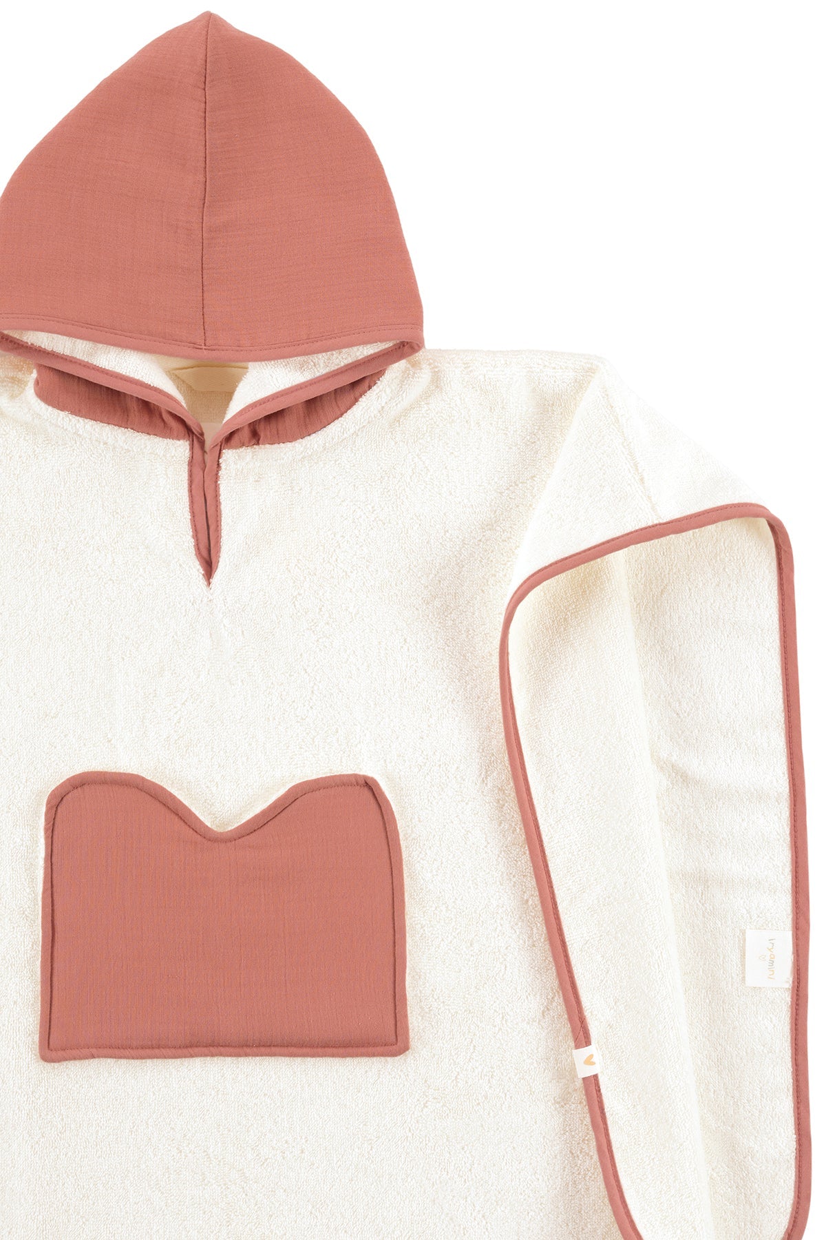 Irya-Joy Of Colors Organik Pamuk Müslin Detaylı çocuk Panço Kiremit-Çocuk Pançosu-6-Milagron.com