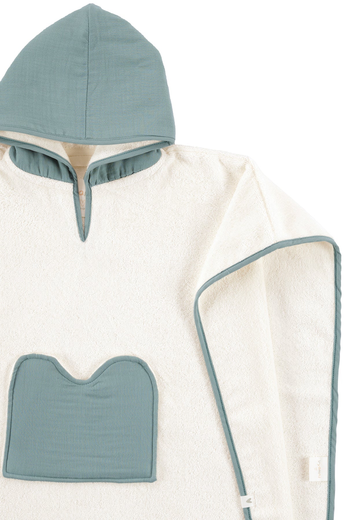 Irya-Joy Of Colors Organik Pamuk Müslin Detaylı çocuk Panço Mint-Çocuk Pançosu-9-Milagron.com