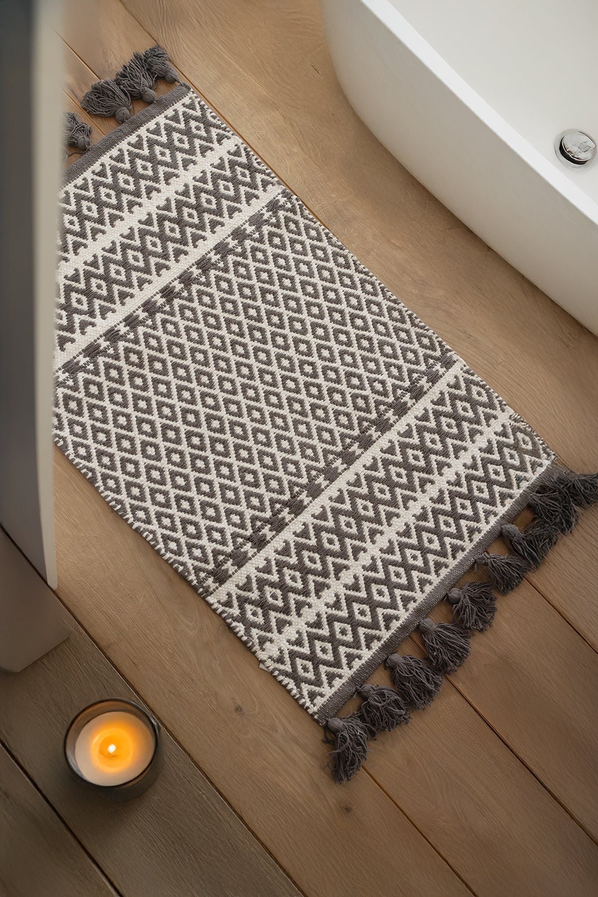İRYA-King Tekli Banyo Paspası %100 Pamuk 60X90 Antrasit-Paspas-1-Milagron.com