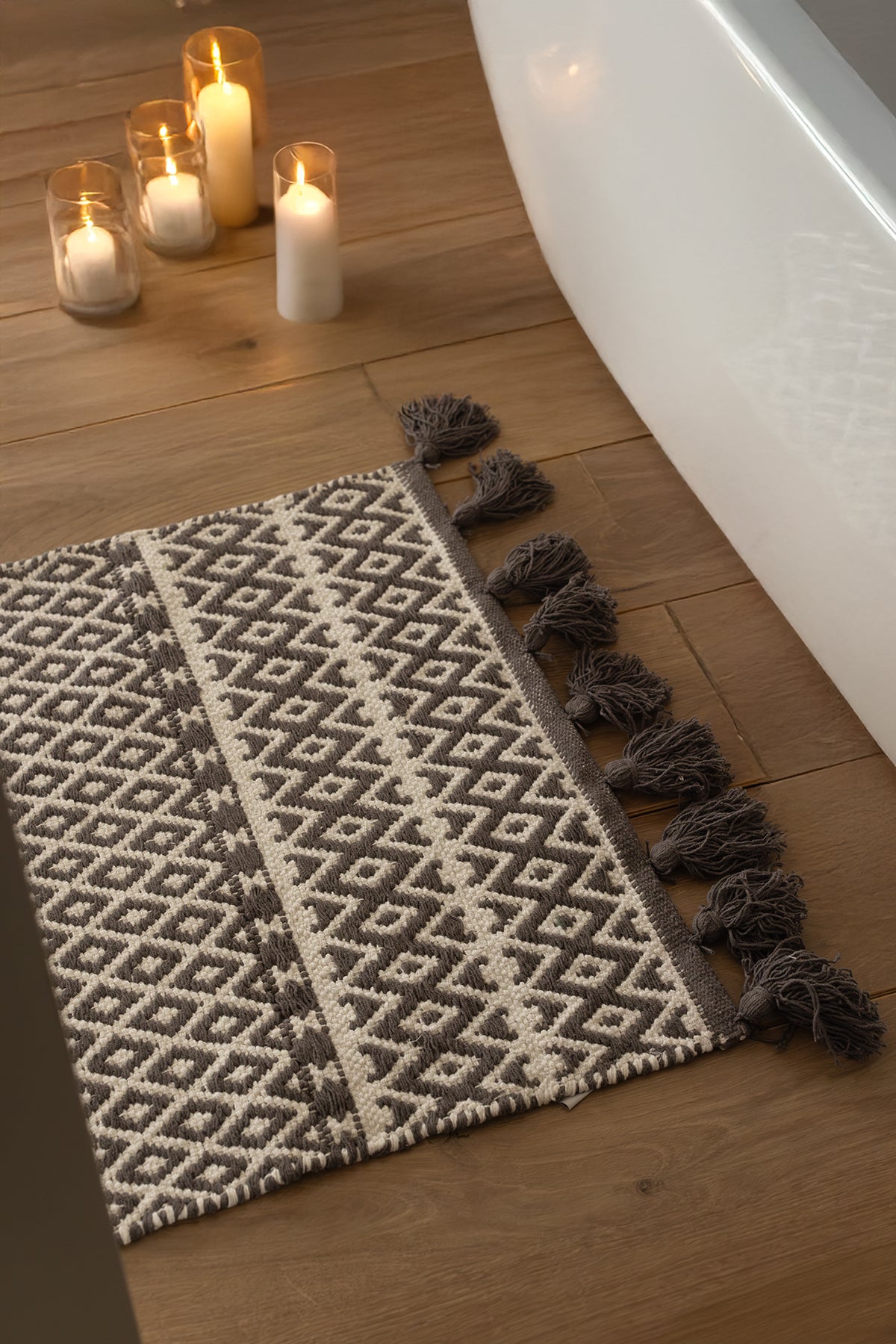 İRYA-King Tekli Banyo Paspası %100 Pamuk 60X90 Antrasit-Paspas-2-Milagron.com