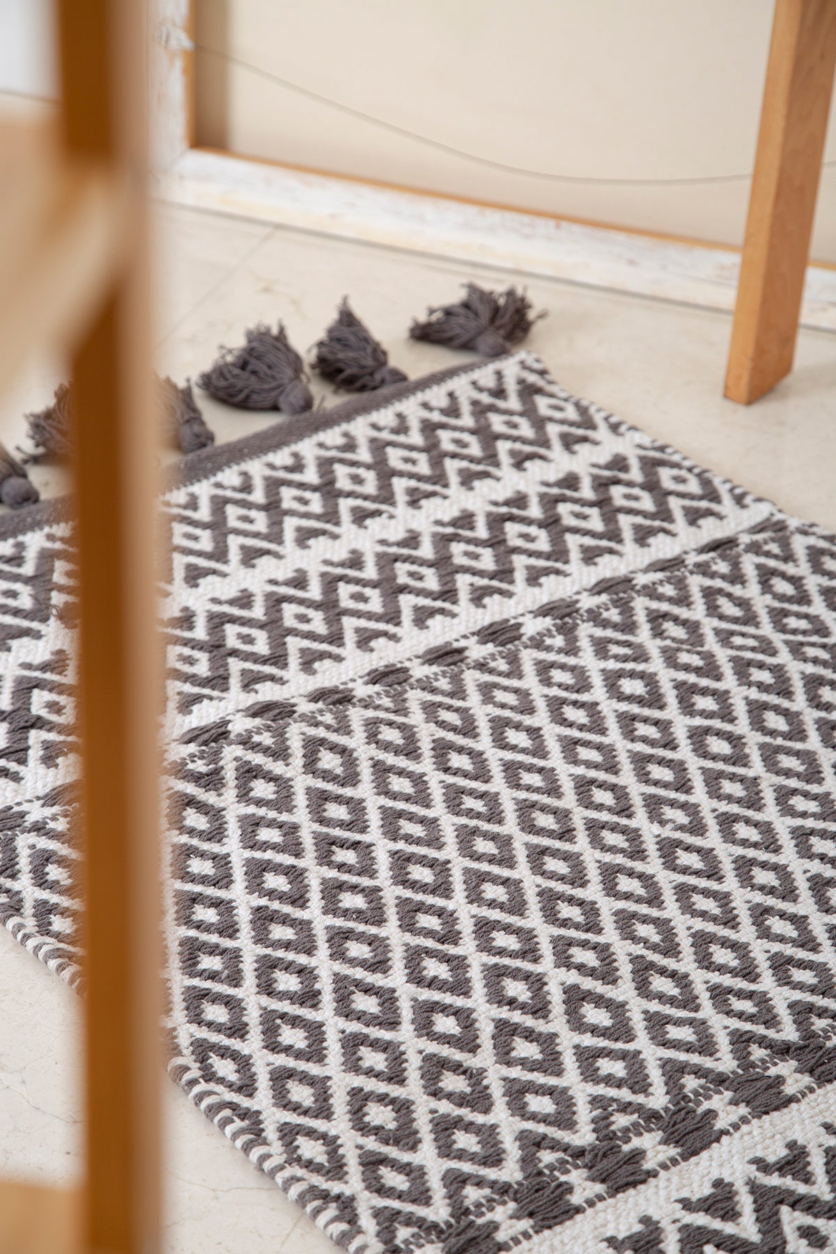 Irya-King Tekli Banyo Paspası %100 Pamuk 60x90 Antrasit-Banyo Paspası-1-Milagron.com