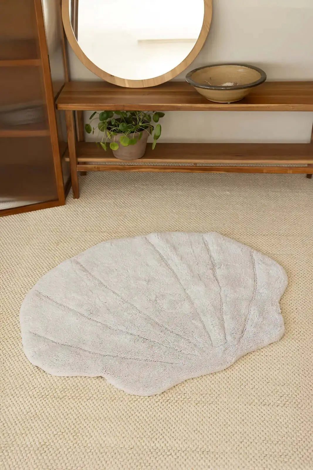 İRYA-Le Perla Bambu Tekli Banyo Paspası Bambu 80X90 Gri-Paspas-1-Milagron.com