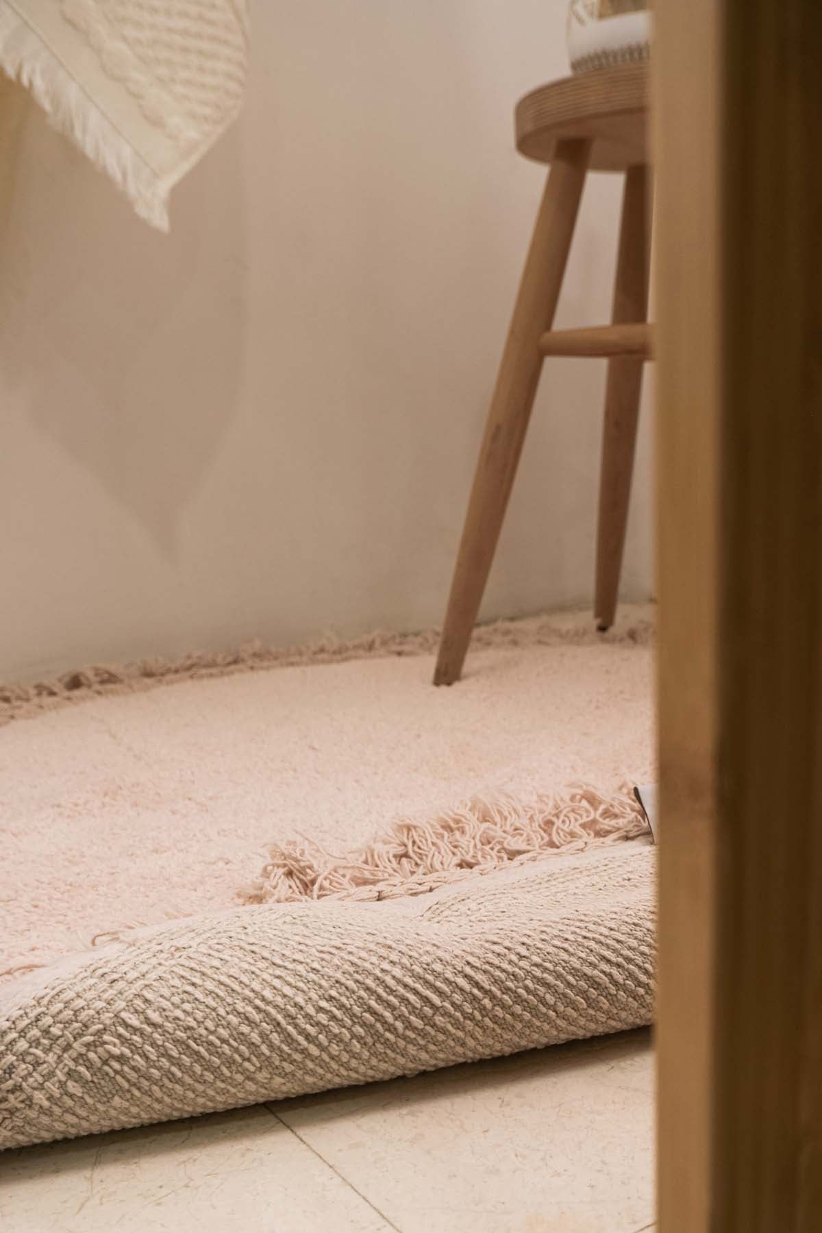 İRYA-Lora Yuvarlak Banyo Paspası %100 Pamuk 90X90 Pembe-Paspas-7-Milagron.com