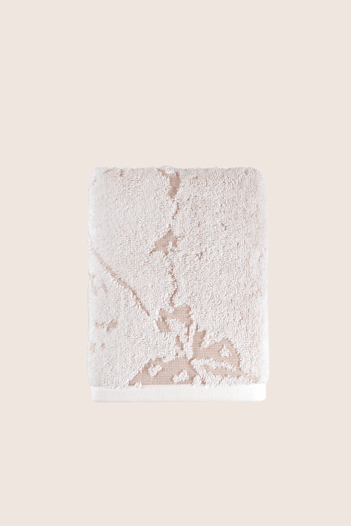 İRYA-Marble %100 Pamuk Jakarlı El Havlusu 50X90Cm Krem-Havlu & Havlu Setleri-5-Milagron.com