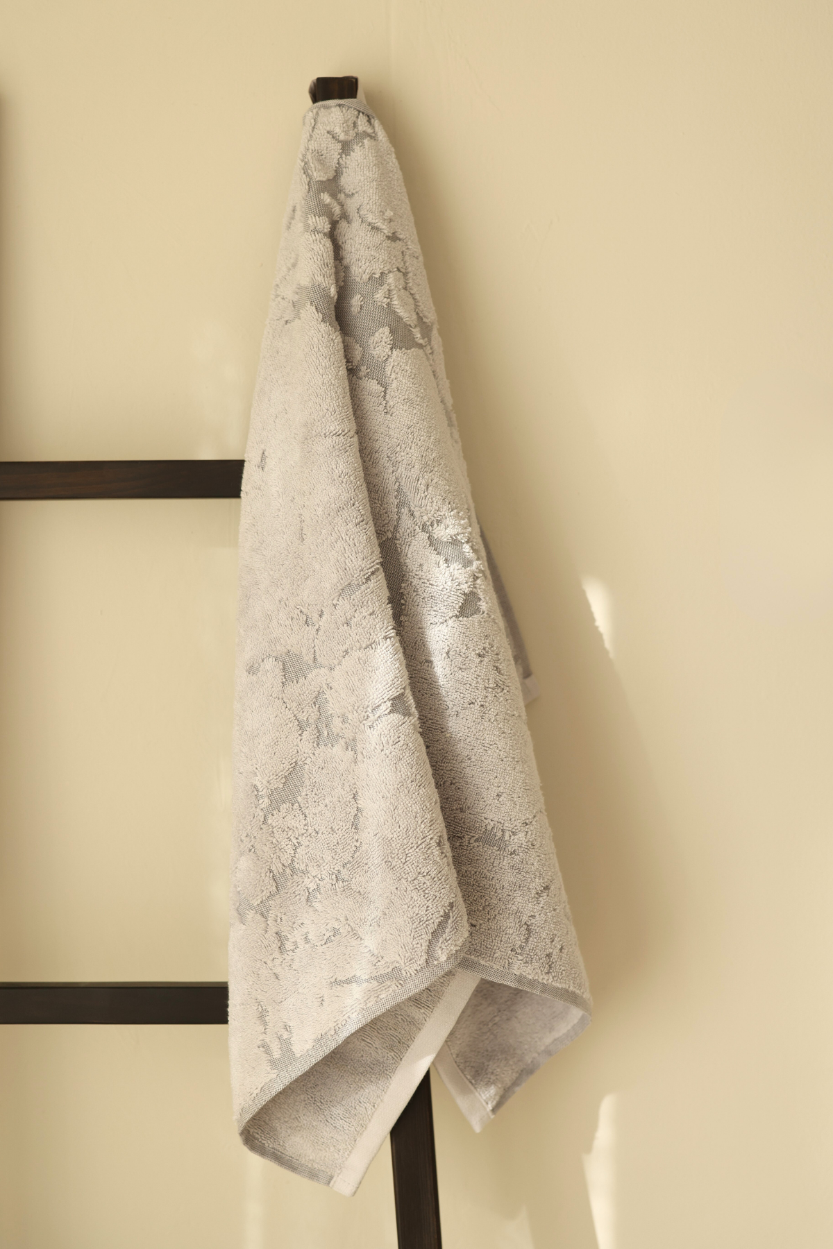 İRYA-Marble %100 Pamuk Jakarlı El Havlusu 50x90 Cm Gri-Havlu & Peştamal-1-Milagron.com