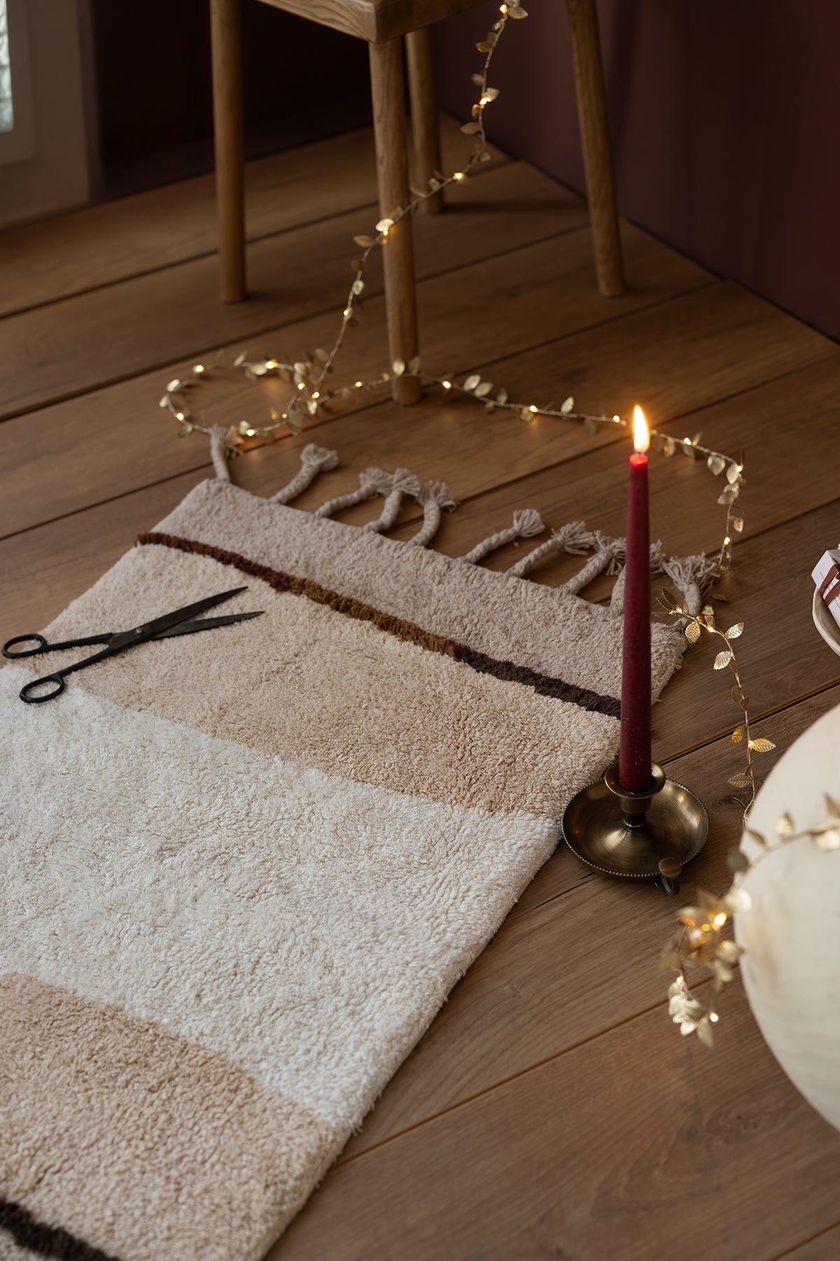 İRYA-Marble Tekli Banyo Paspası %100 Pamuk 50X80 Kahverengi-Paspas-2-Milagron.com