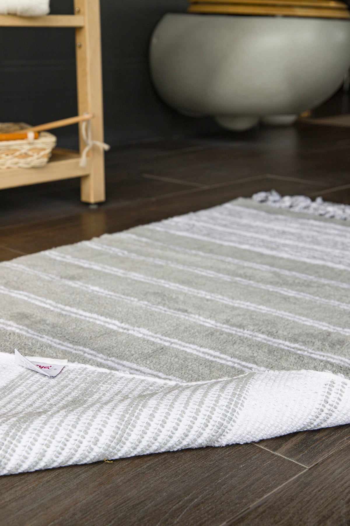 İRYA-Martil 2’Li Takım Banyo Paspası %100 Pamuk 40X60 + 60X90 Gri-Paspas-6-Milagron.com