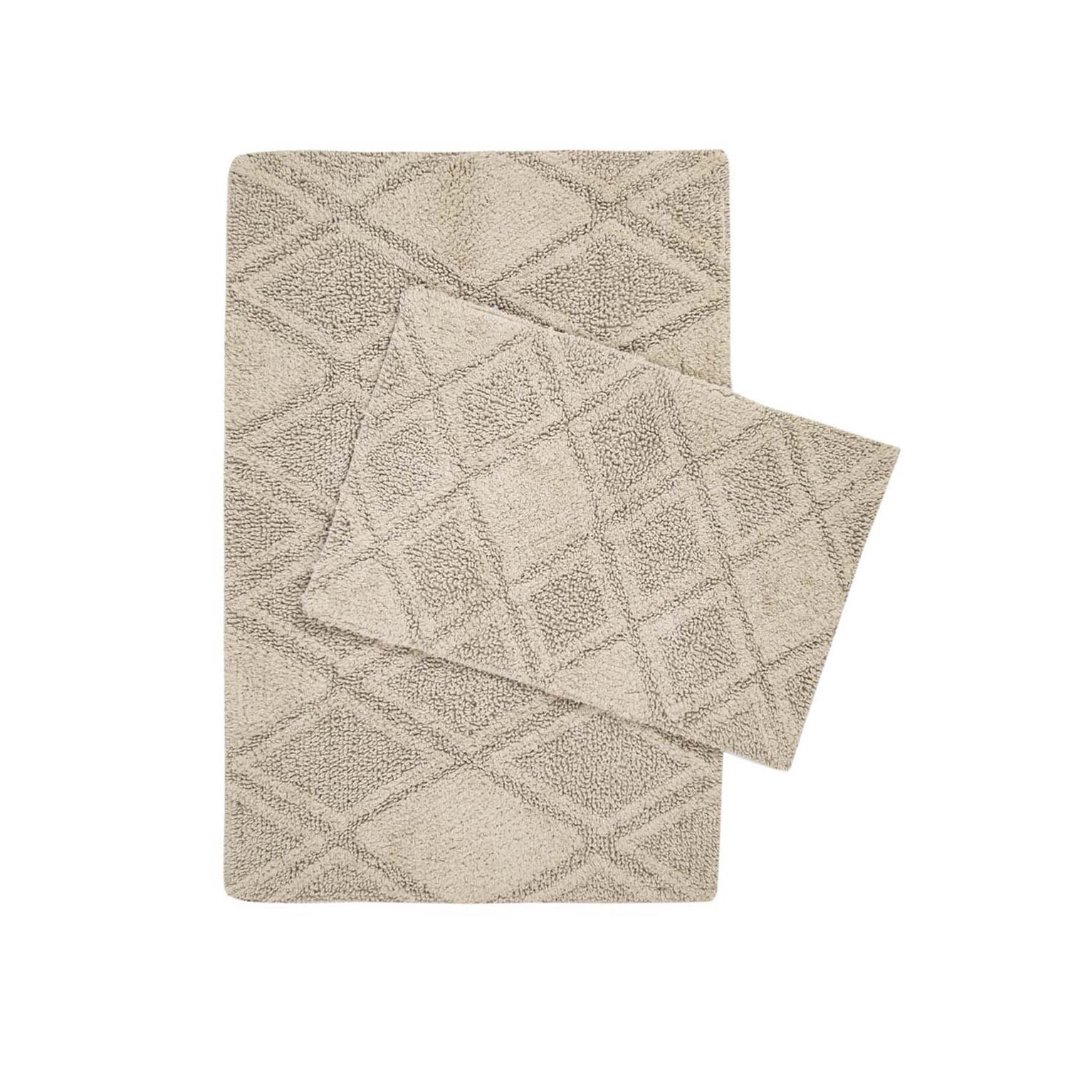 Maxi 2’Li Takım Banyo Paspası %100 Pamuk 40X60 + 60X90 Bej